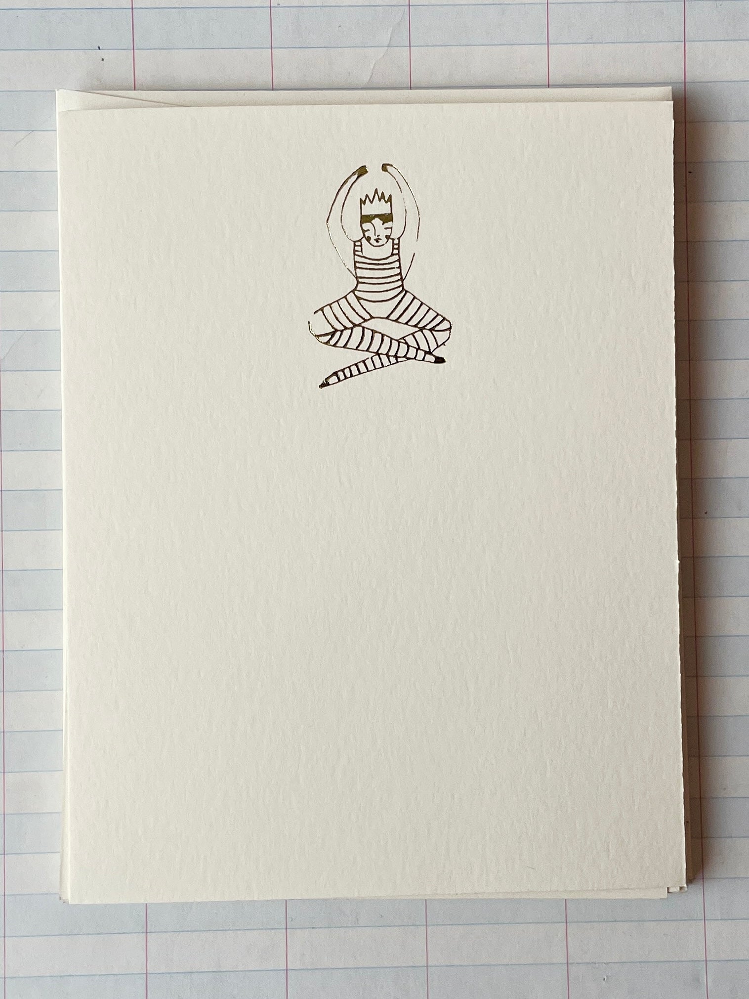 Striped Prince by Skippy Cotton Foil Pressed Stationery