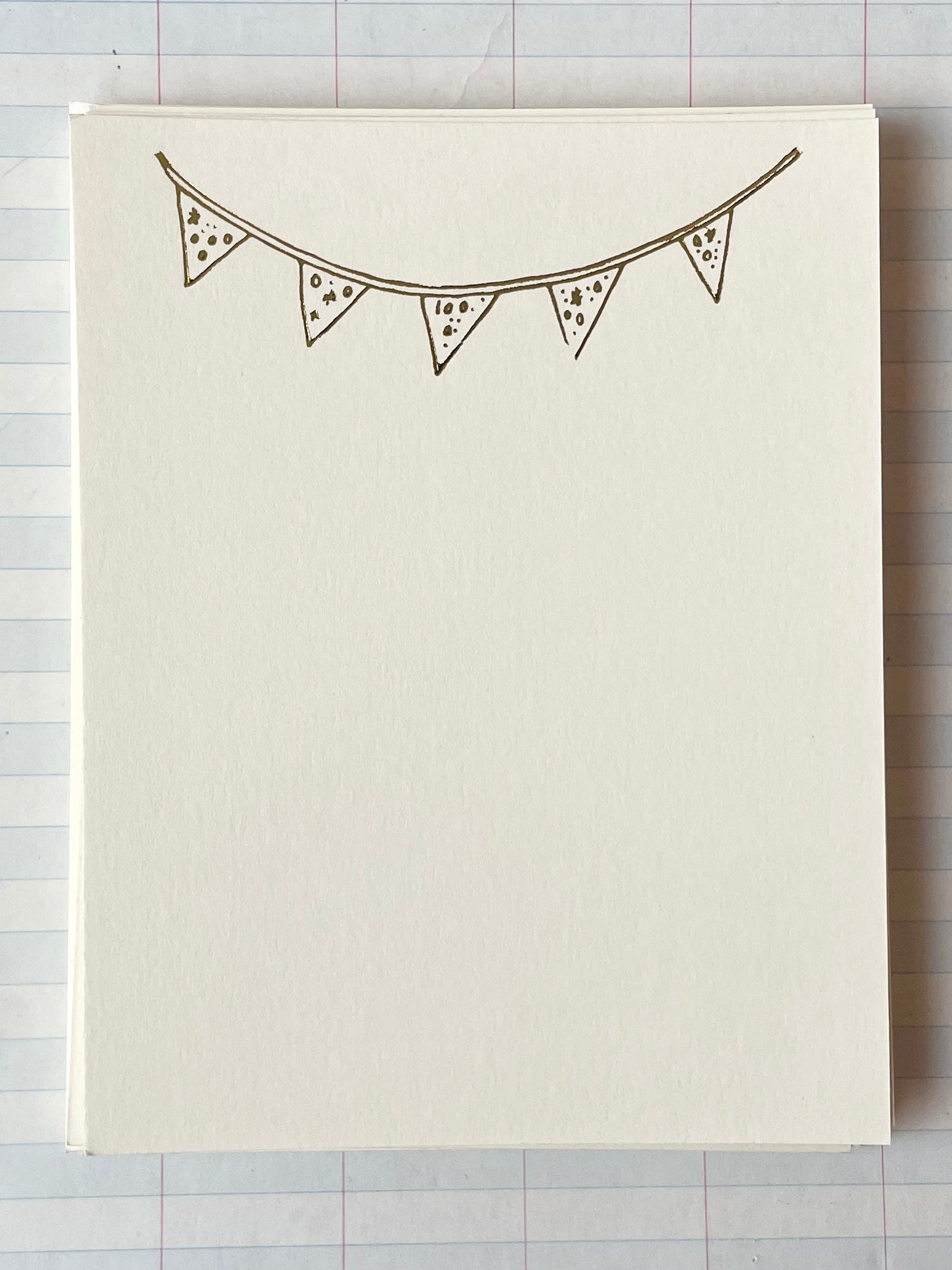 Confetti Banner by Skippy Cotton Foil Pressed Stationery