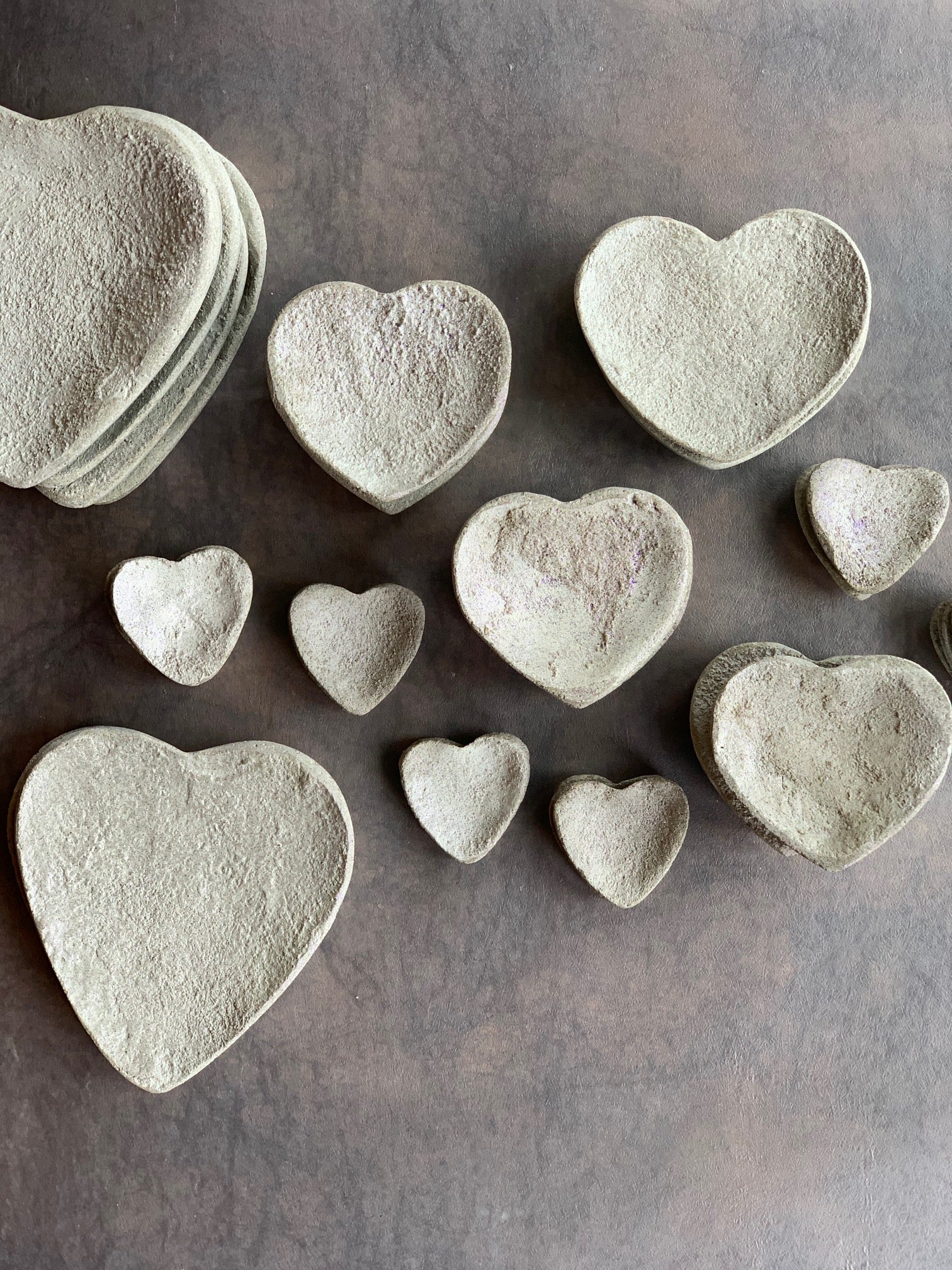 Heart-shaped Concrete Trinket dishes
