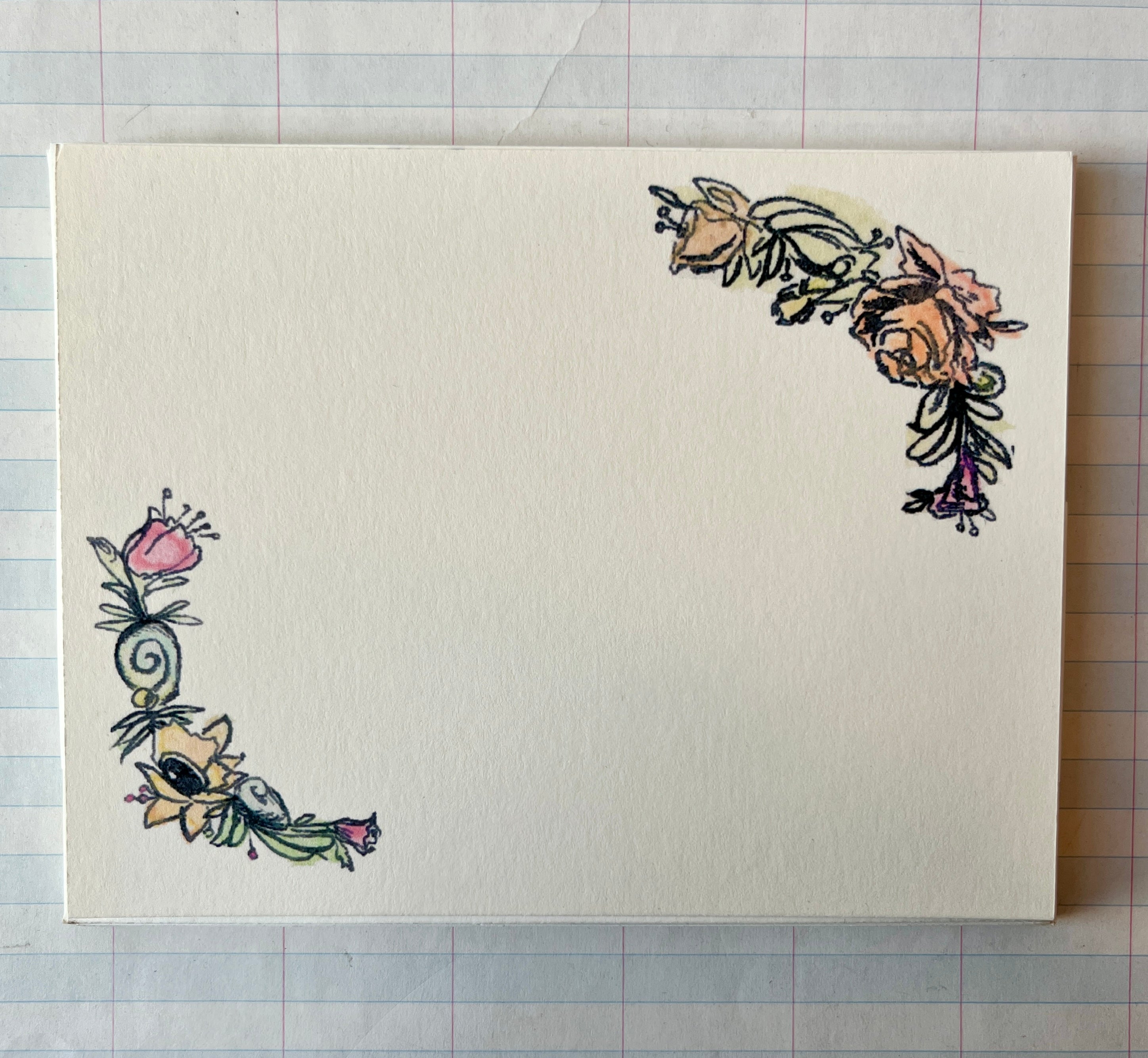 Watercolor Floral Stationery Notecard Set