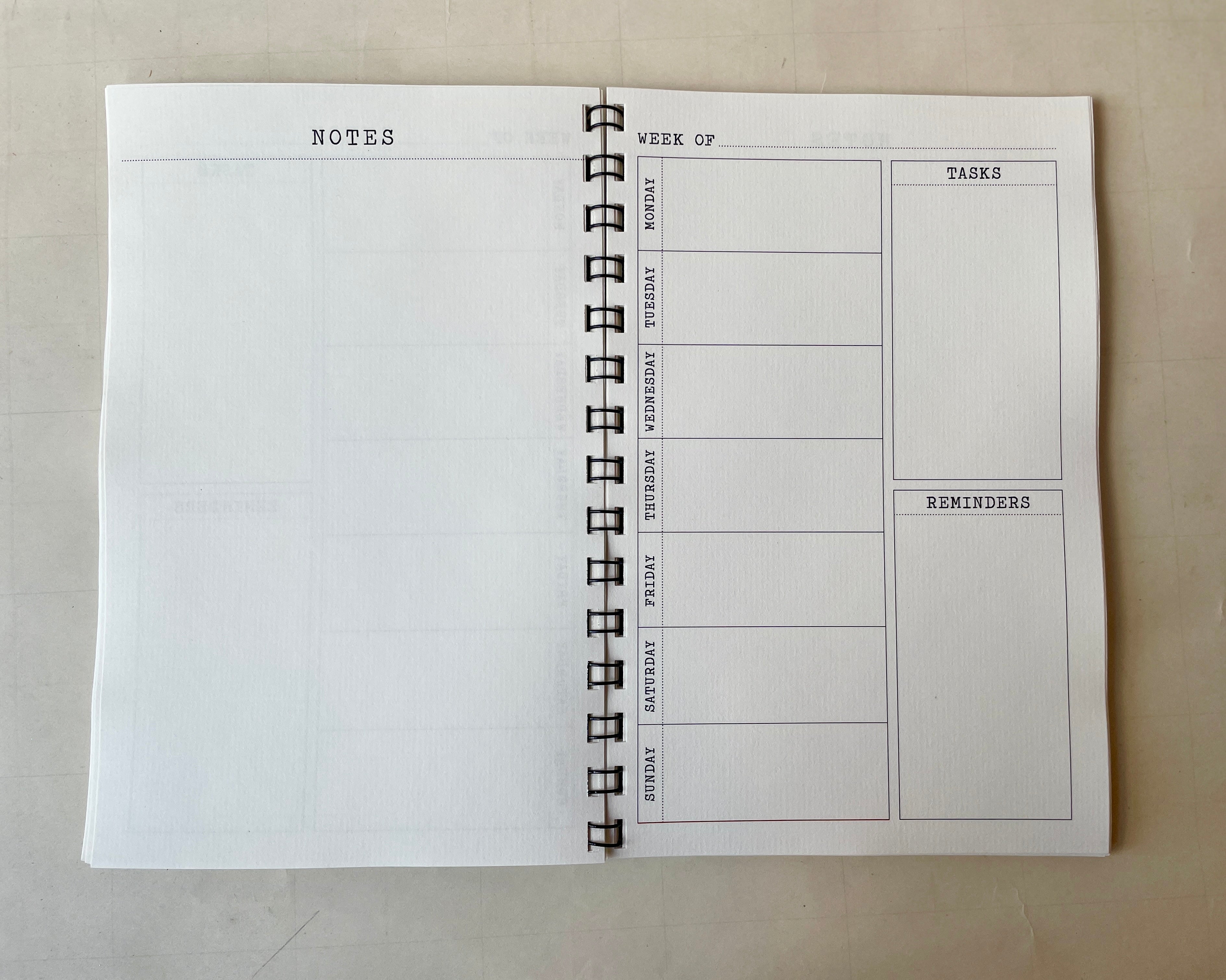 Perpetual Weekly Agenda Sun and Moon