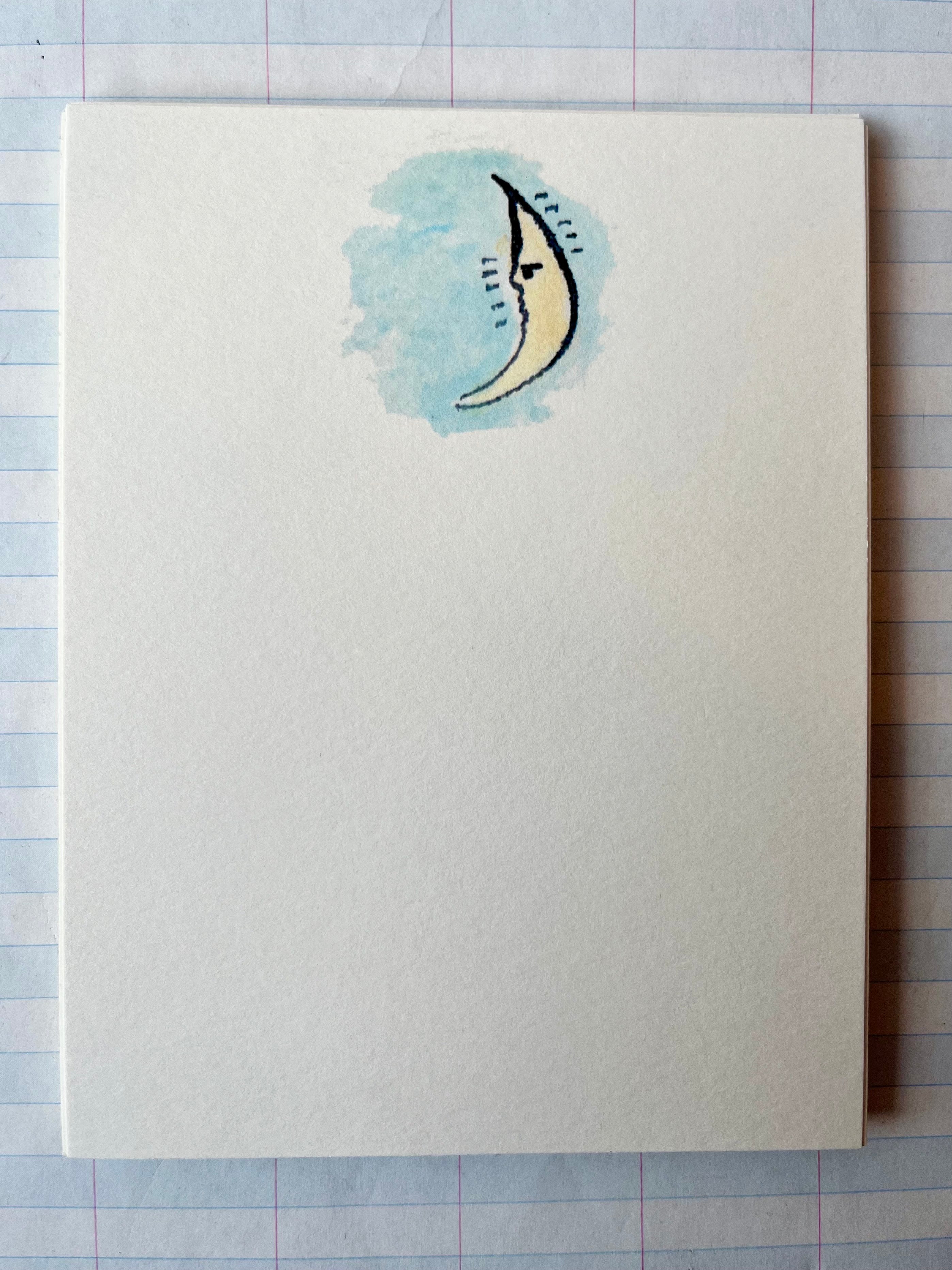 Watercolor Crescent Moon Notecard Set
