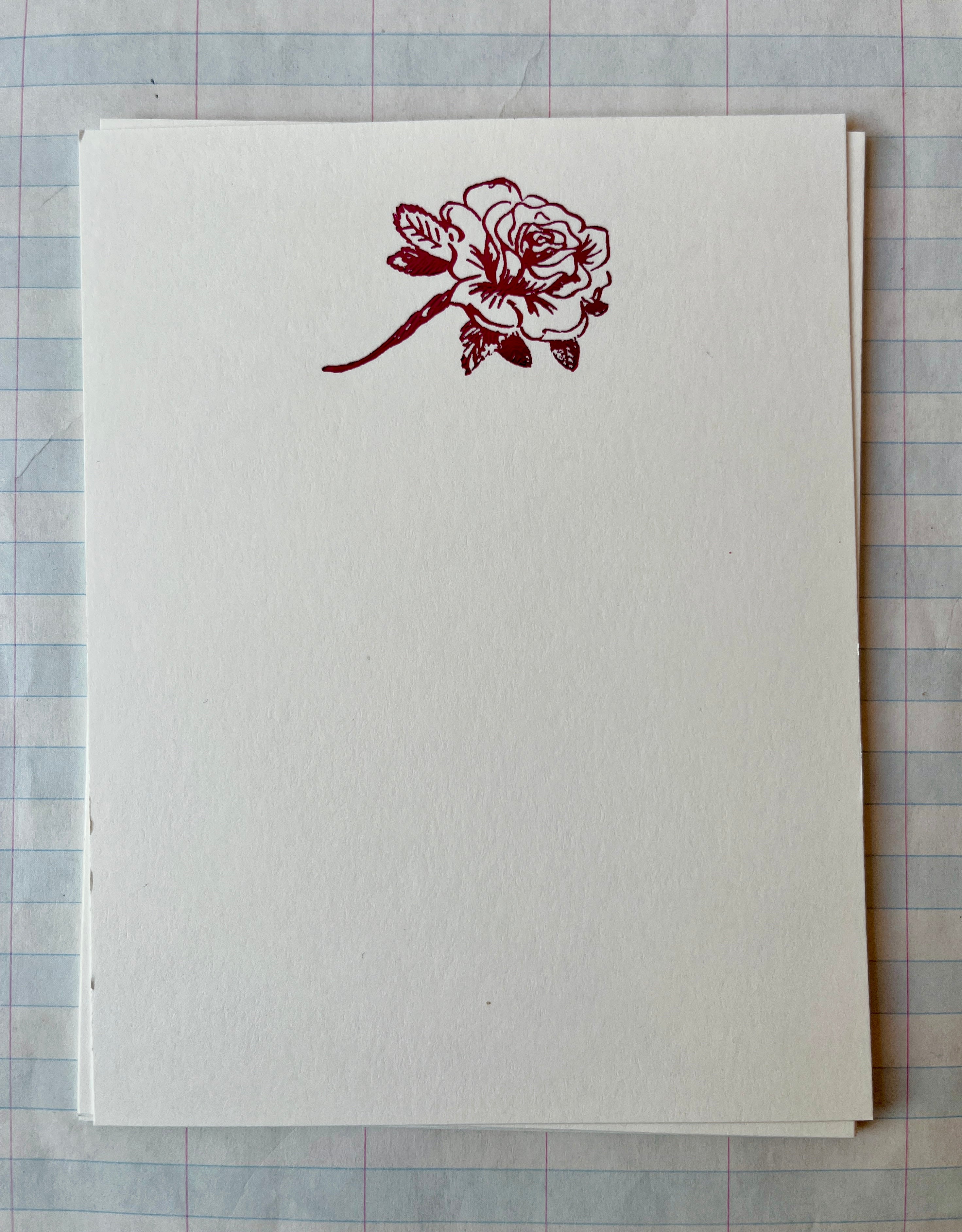 Rose Foil Pressed Stationery