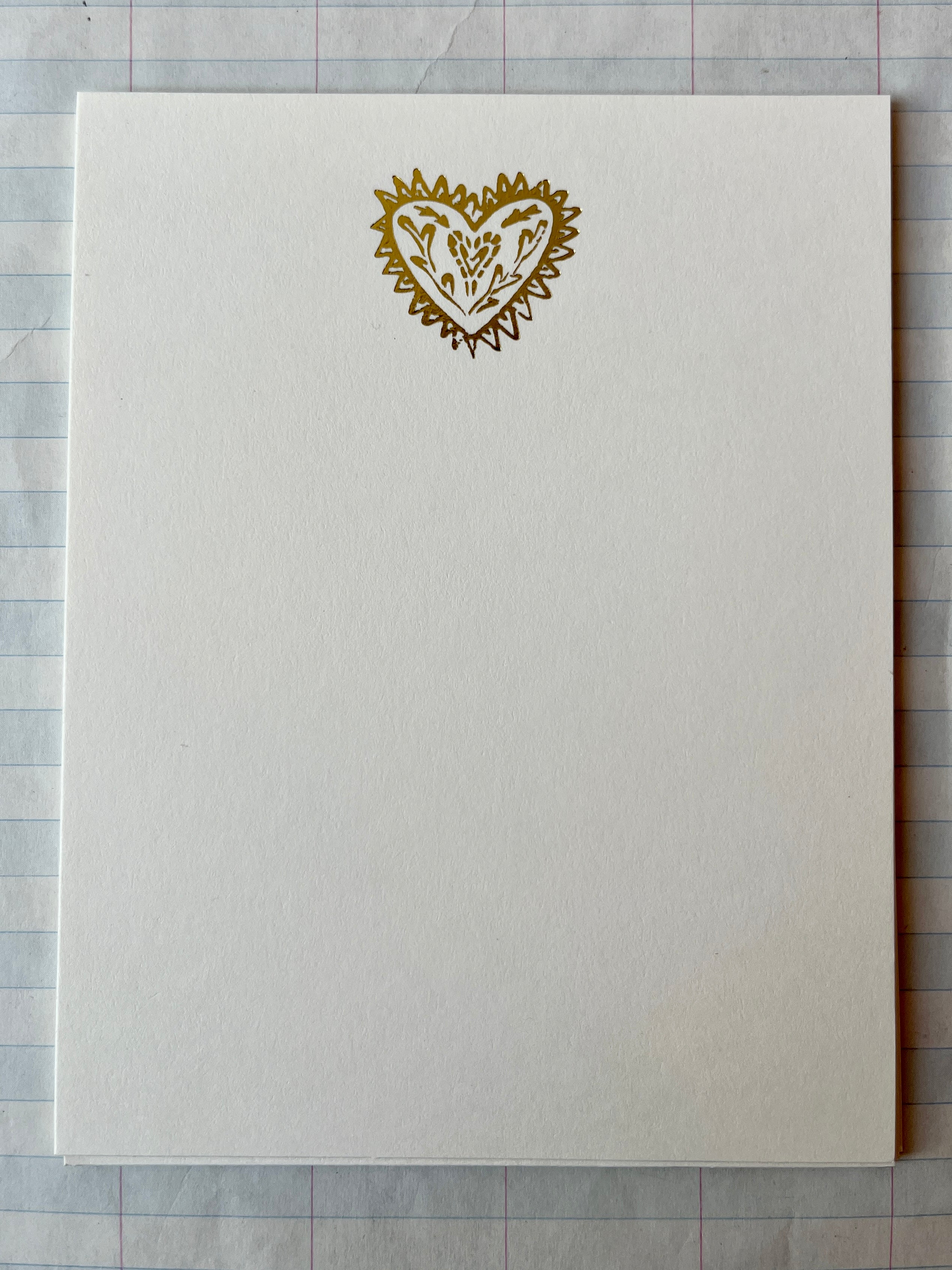 Folk Heart Foil Pressed Stationery