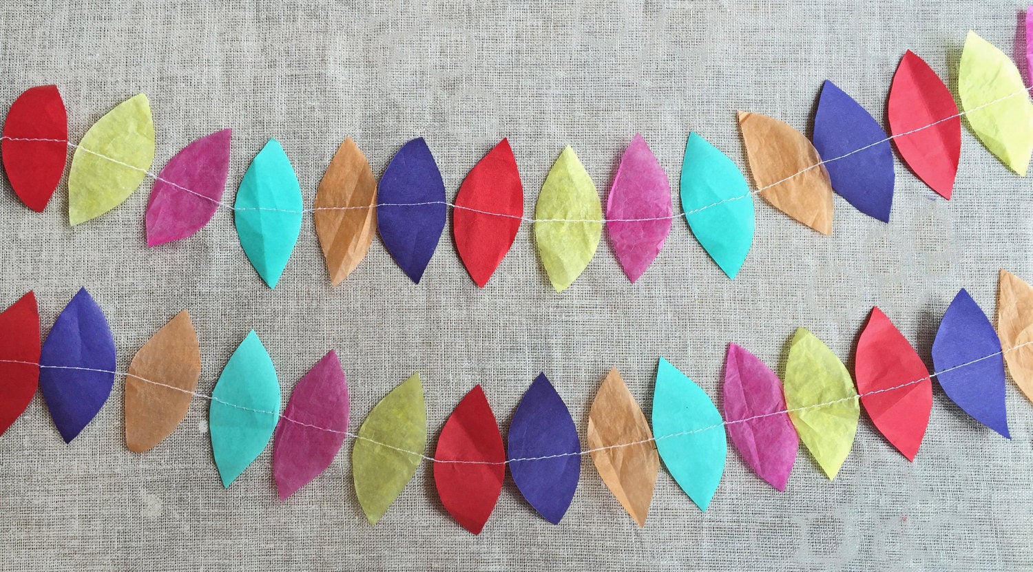 Folk Stitched Paper Garland (Ready to Ship) - PARCEL