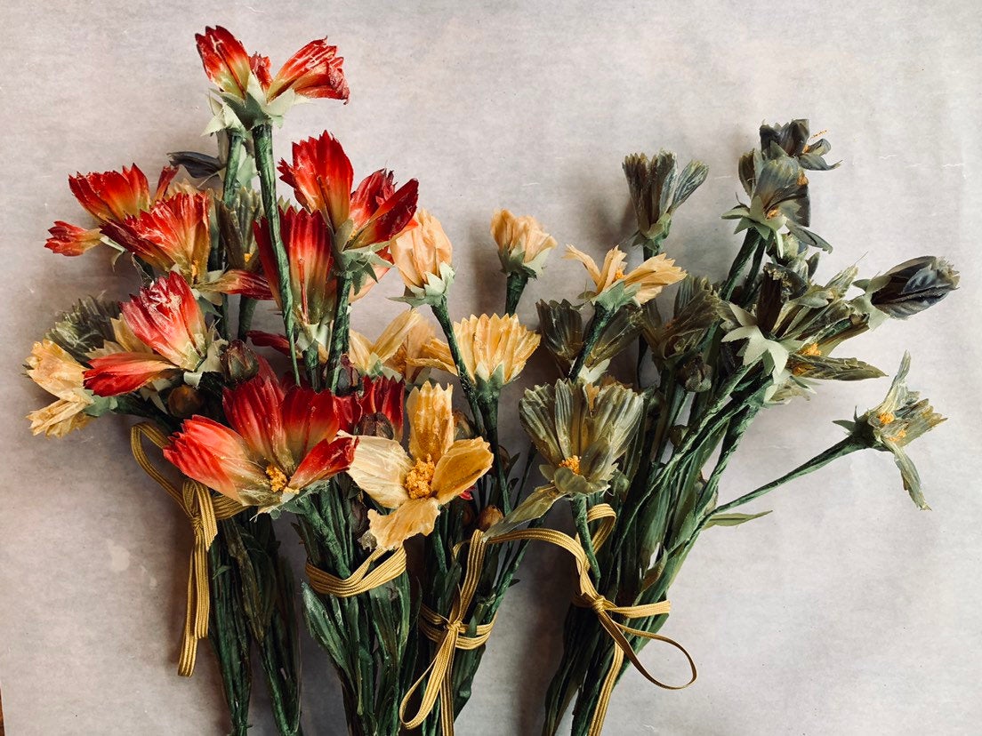 Vintage Waxed Flowers - PARCEL