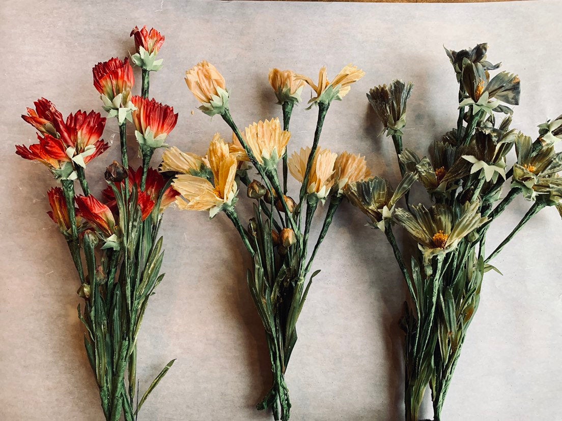 Vintage Waxed Flowers - PARCEL