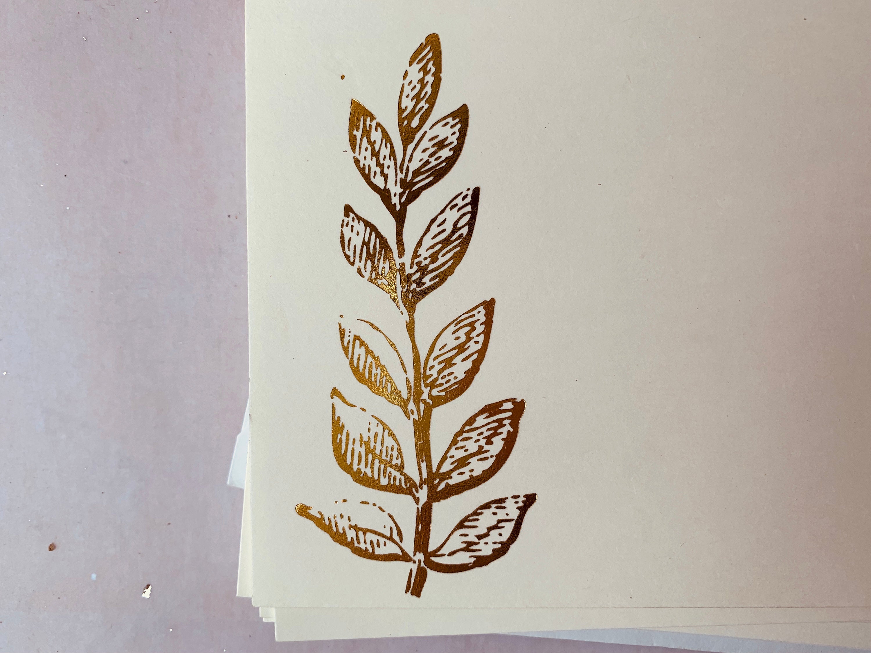 Foil Pressed Notes, Ferns - PARCEL