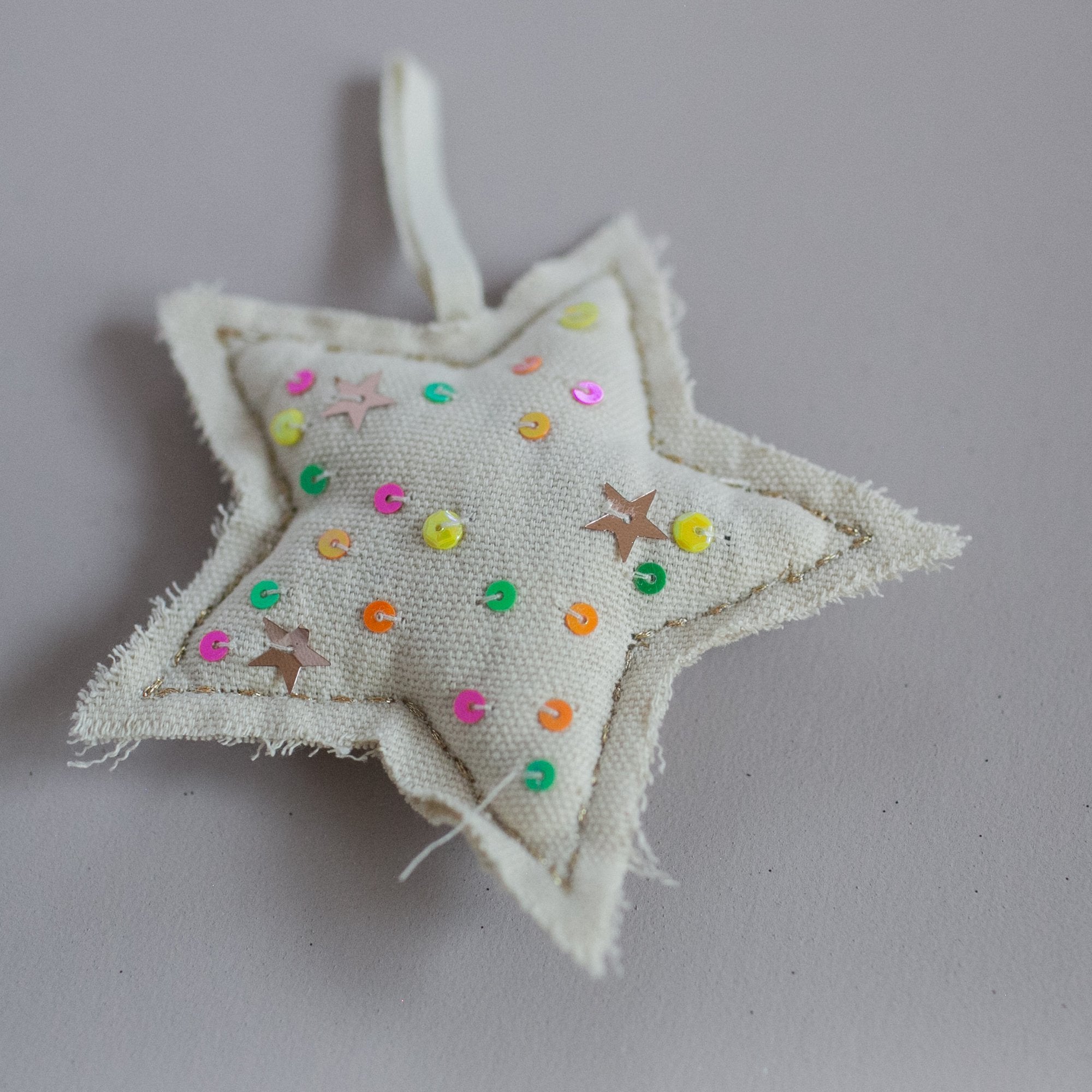 Neon Sequin Confetti Lavender-filled Ornaments
