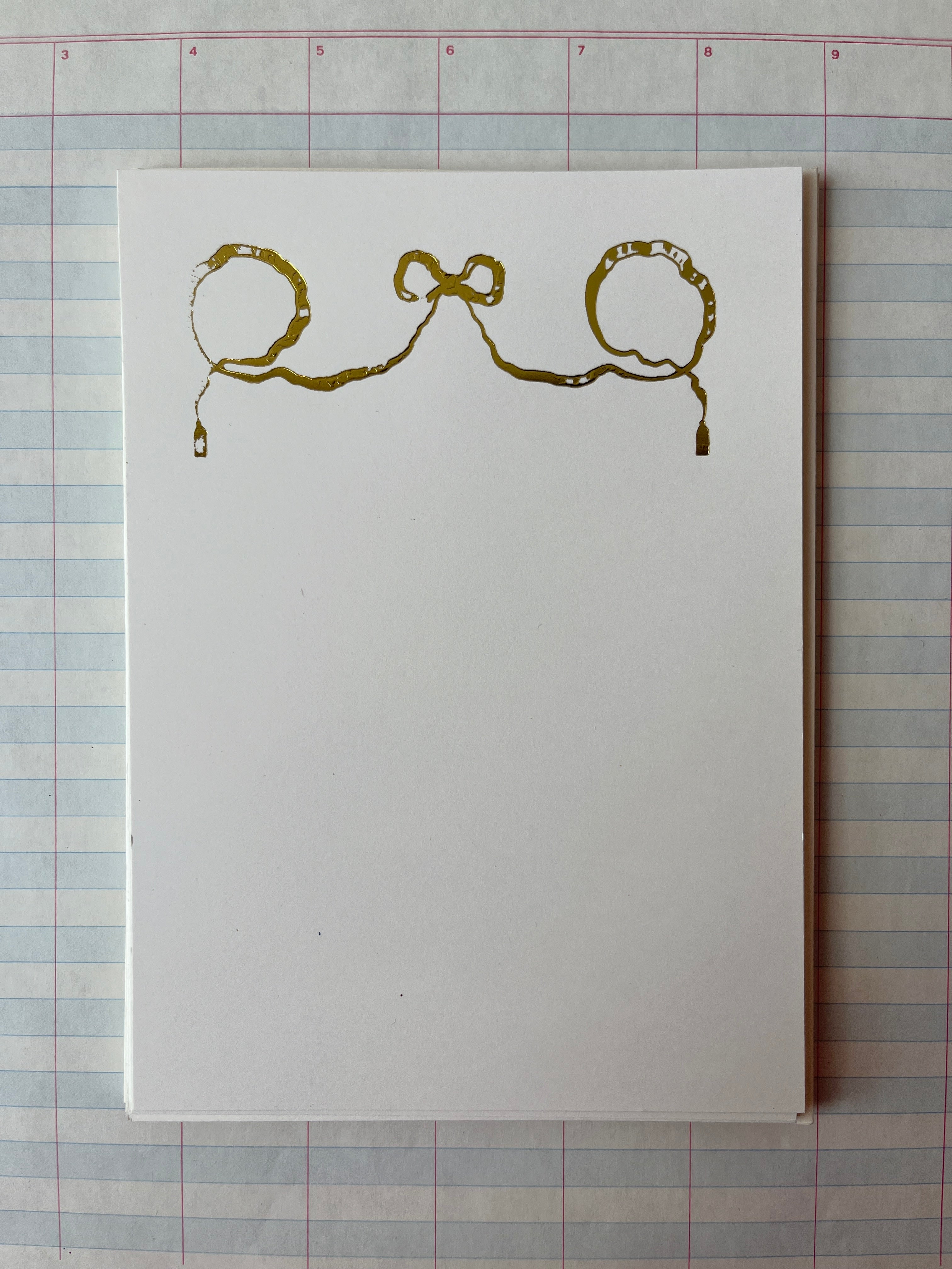 Bow Scroll Foil Pressed Notecards