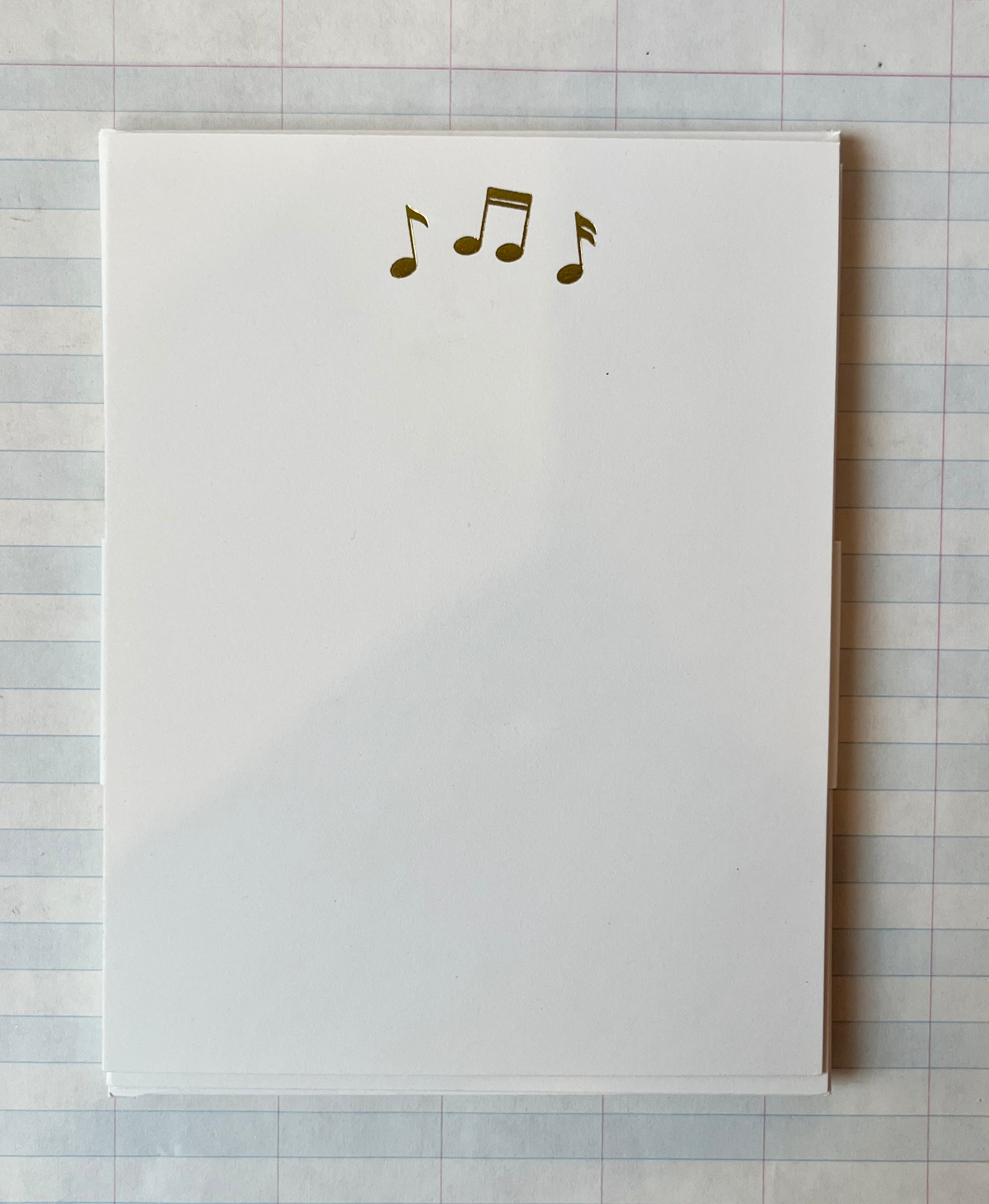 Music Notes Foil Pressed Stationery
