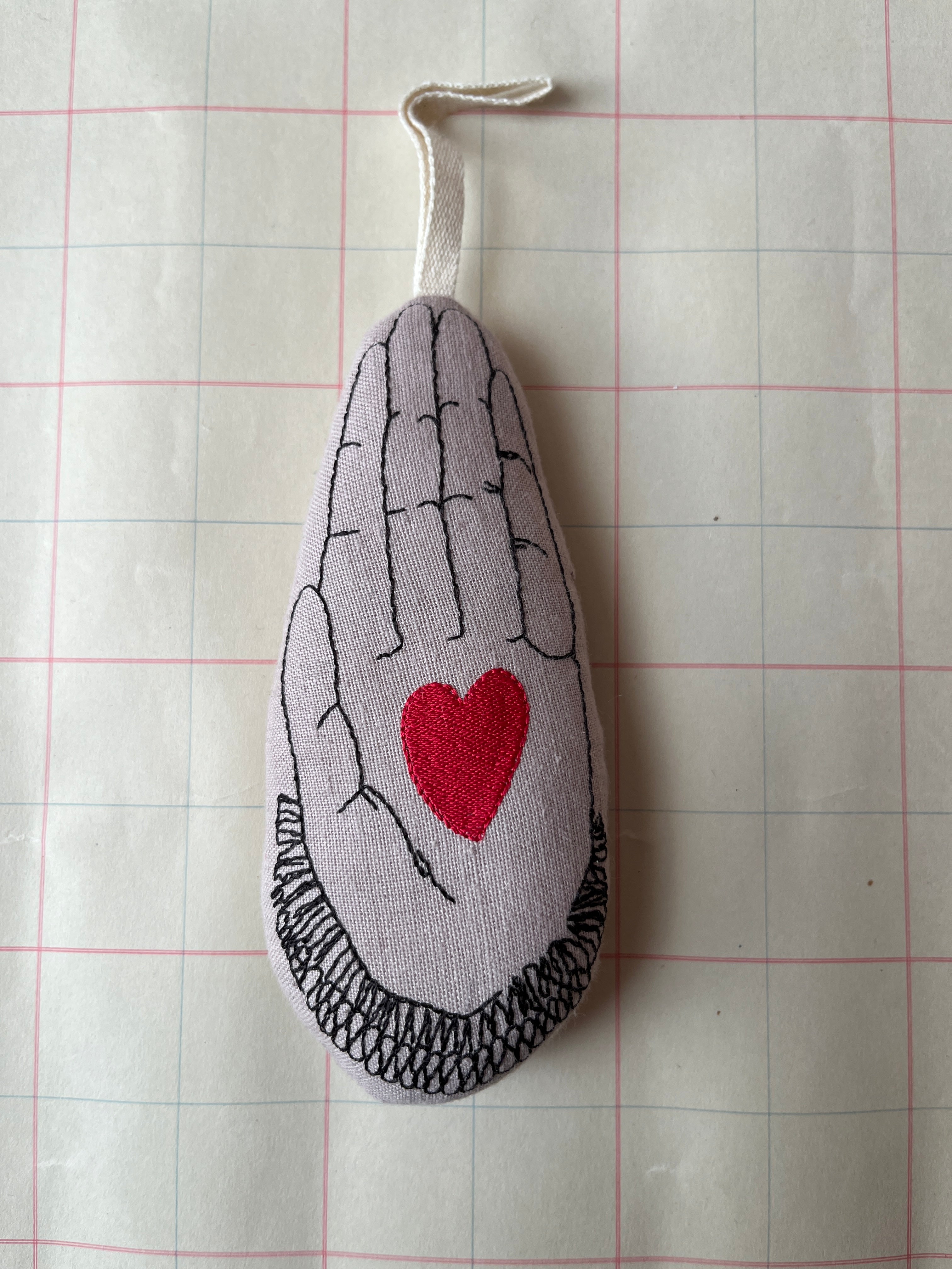 Hand in Heart Ornament by Skippy Cotton