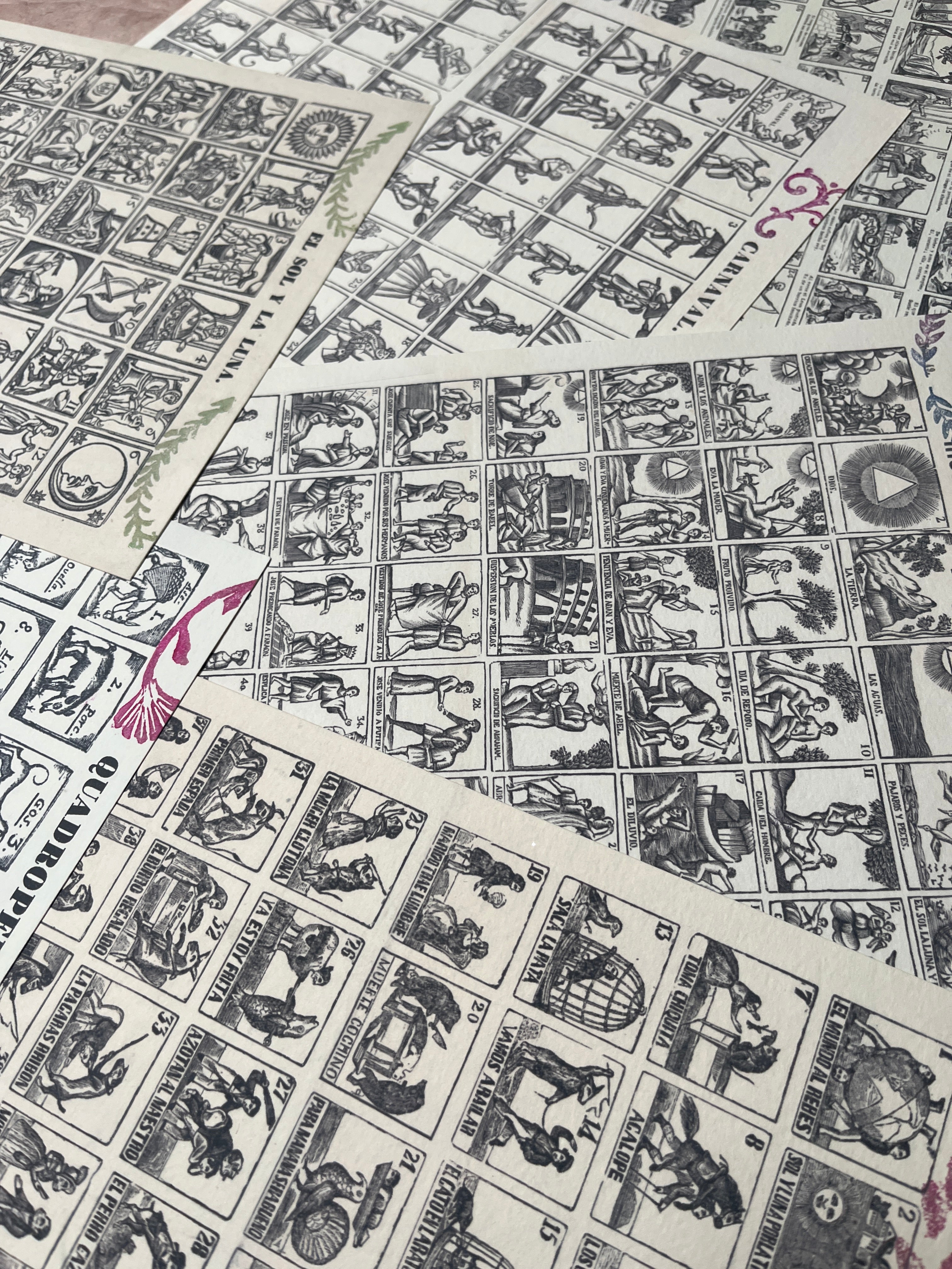 Antique Woodcut Broadside Print Series