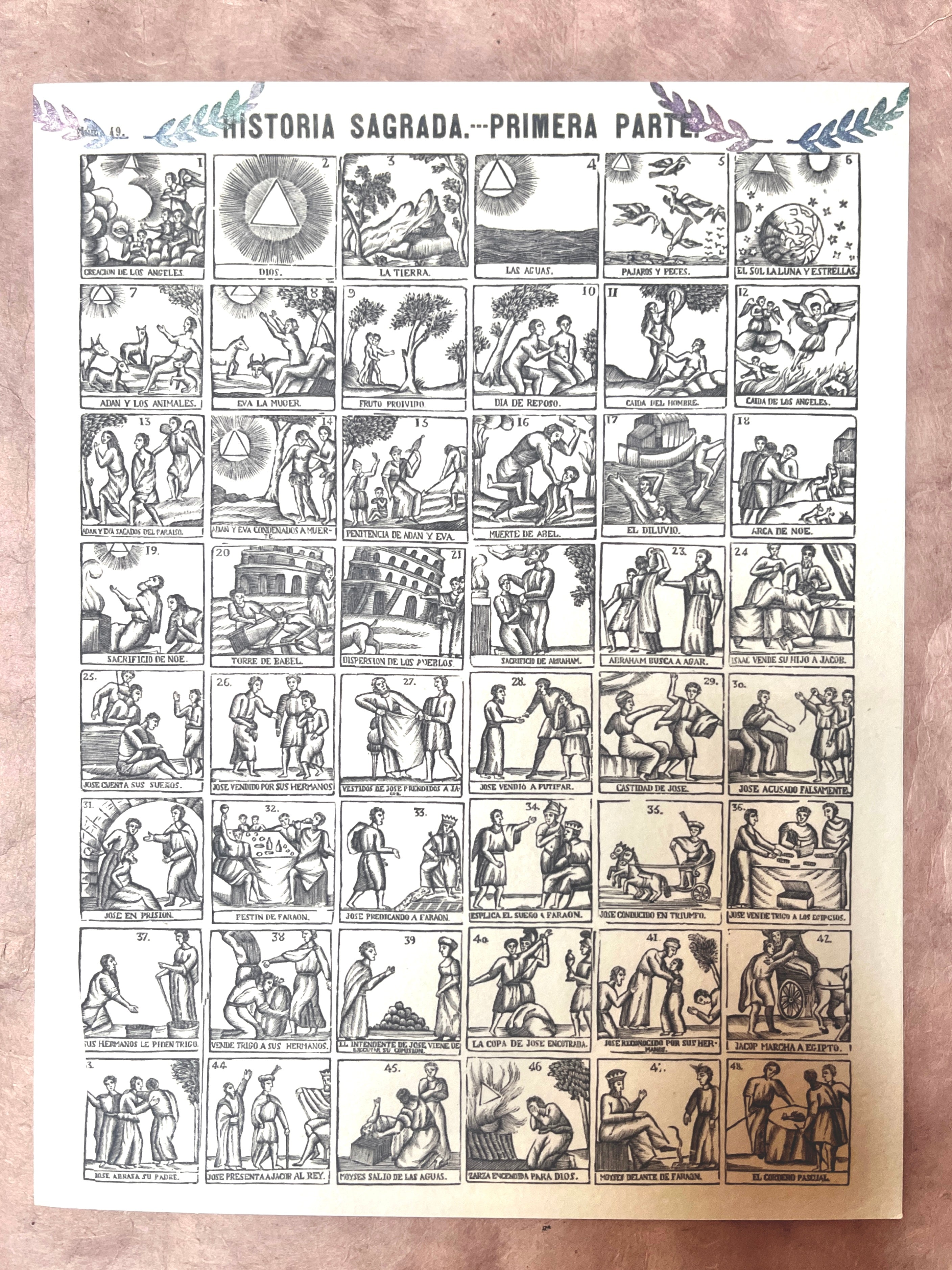 Antique Woodcut Broadside Print Series