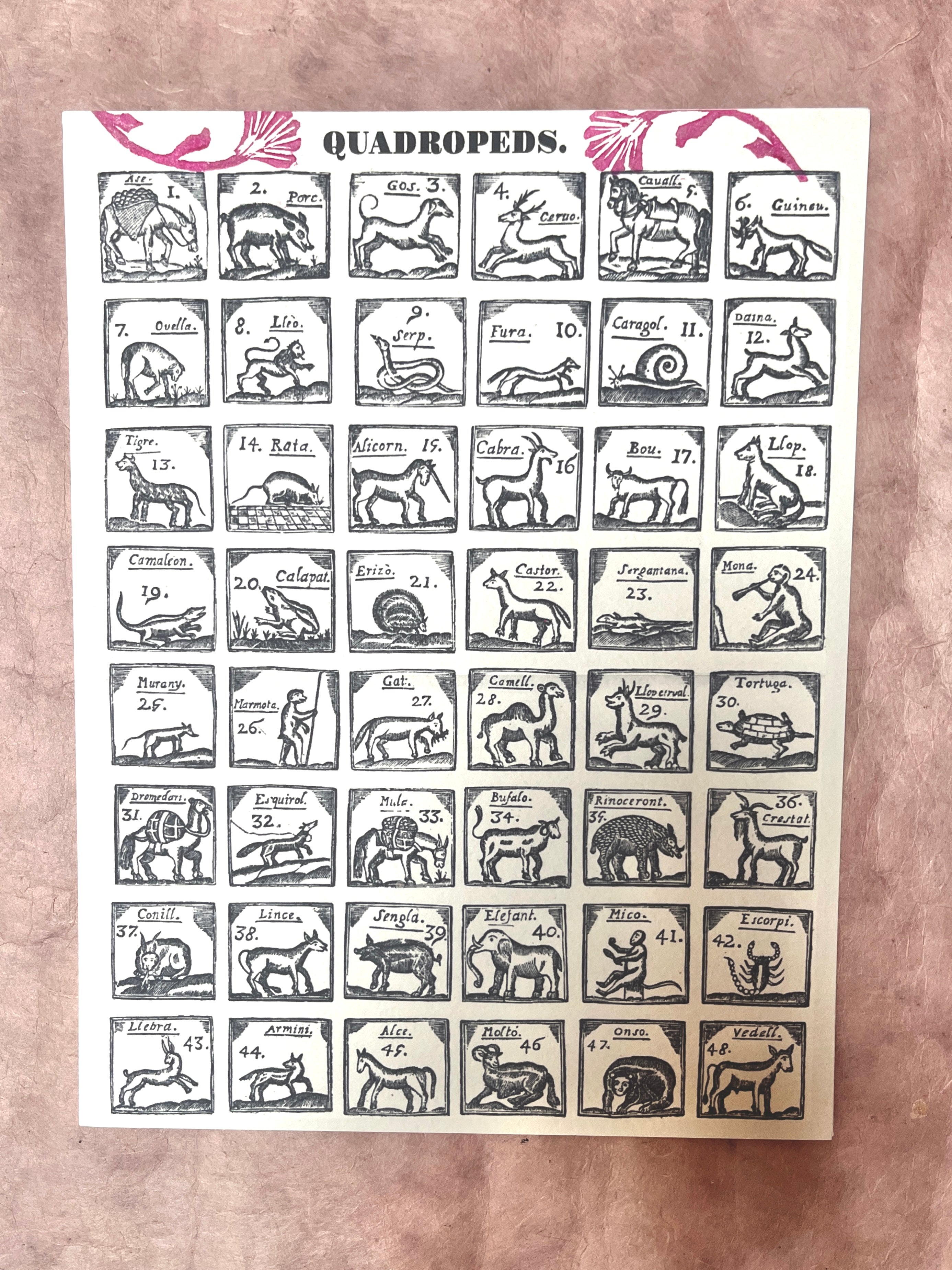 Antique Woodcut Broadside Print Series