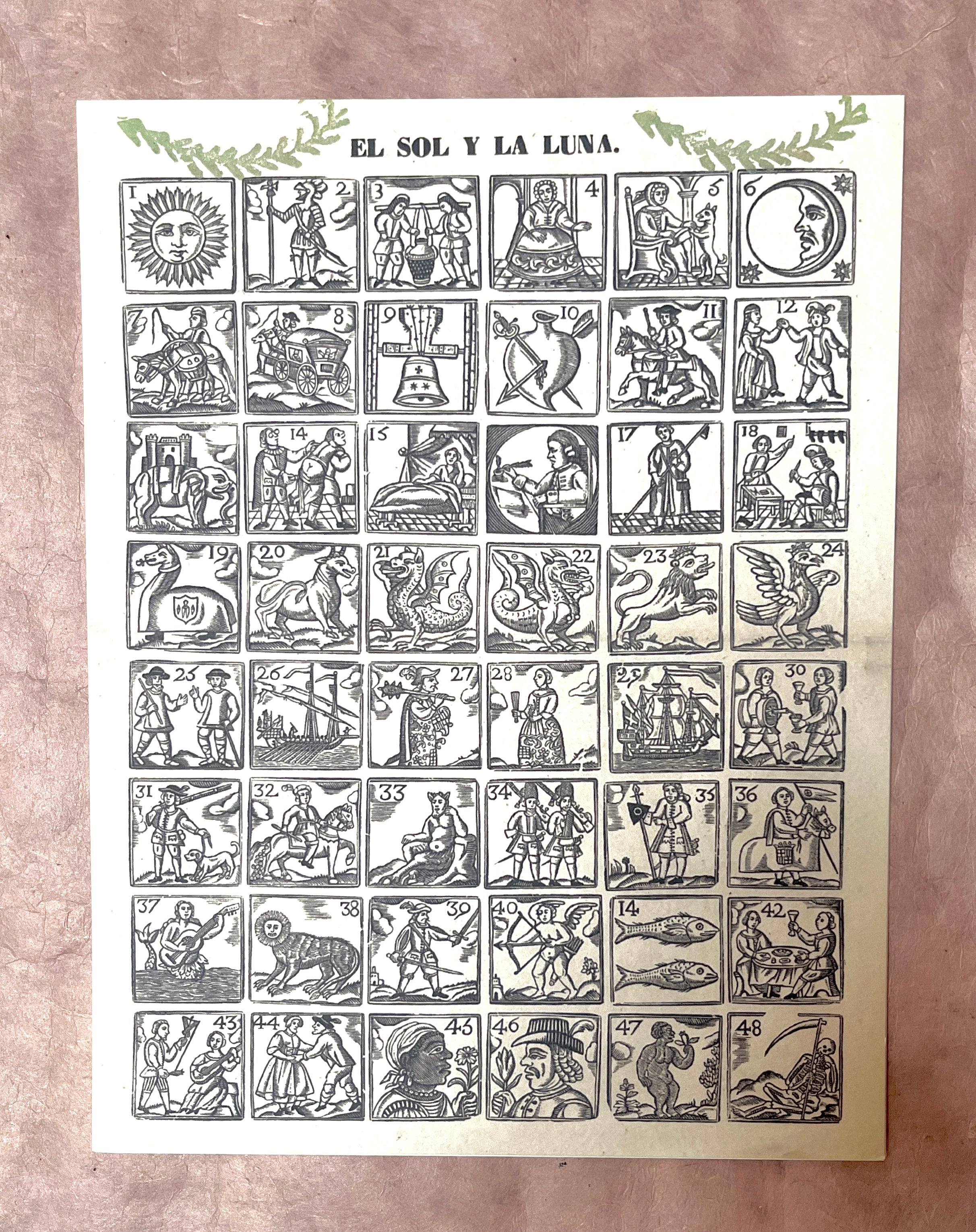Antique Woodcut Broadside Print Series