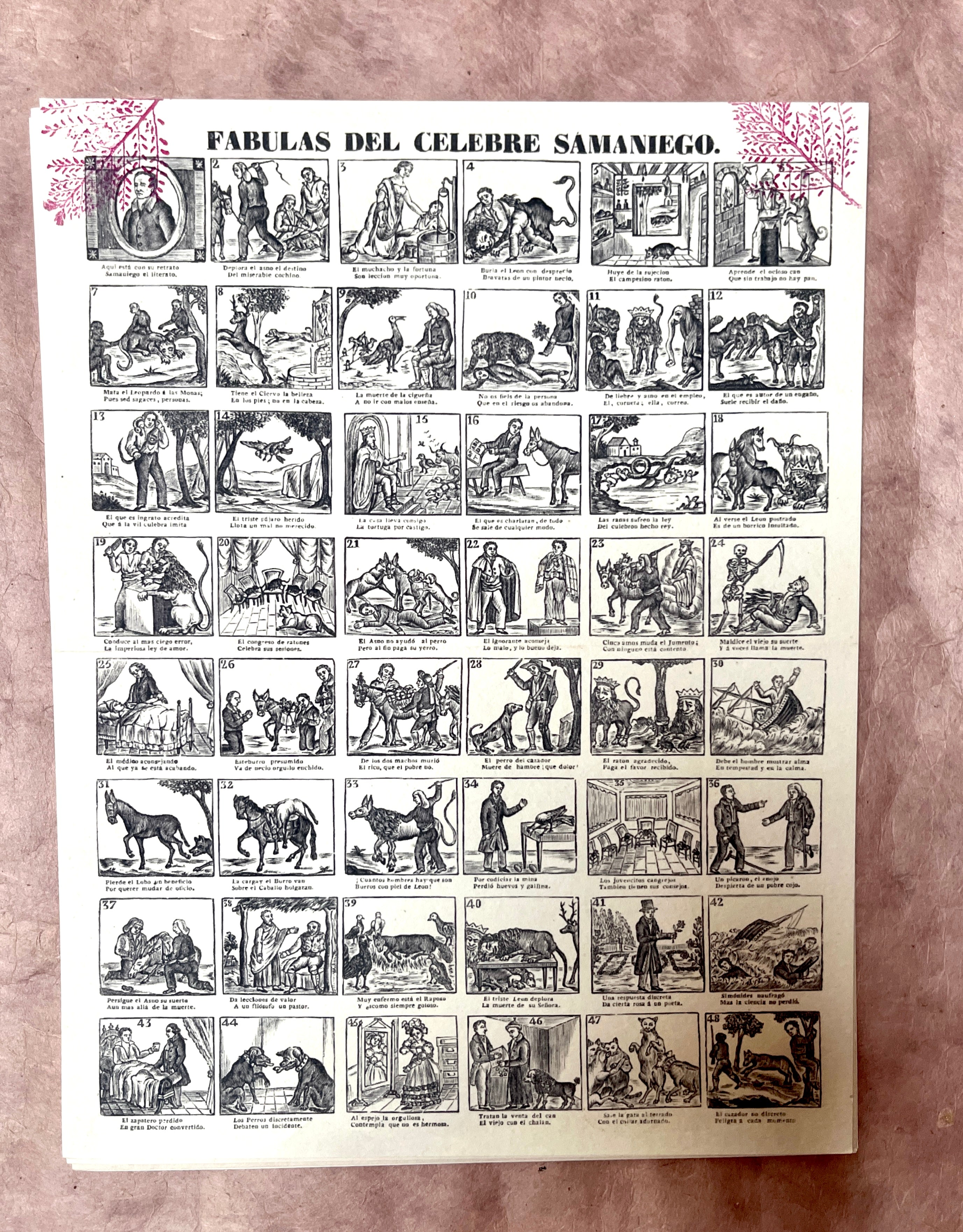 Antique Woodcut Broadside Print Series