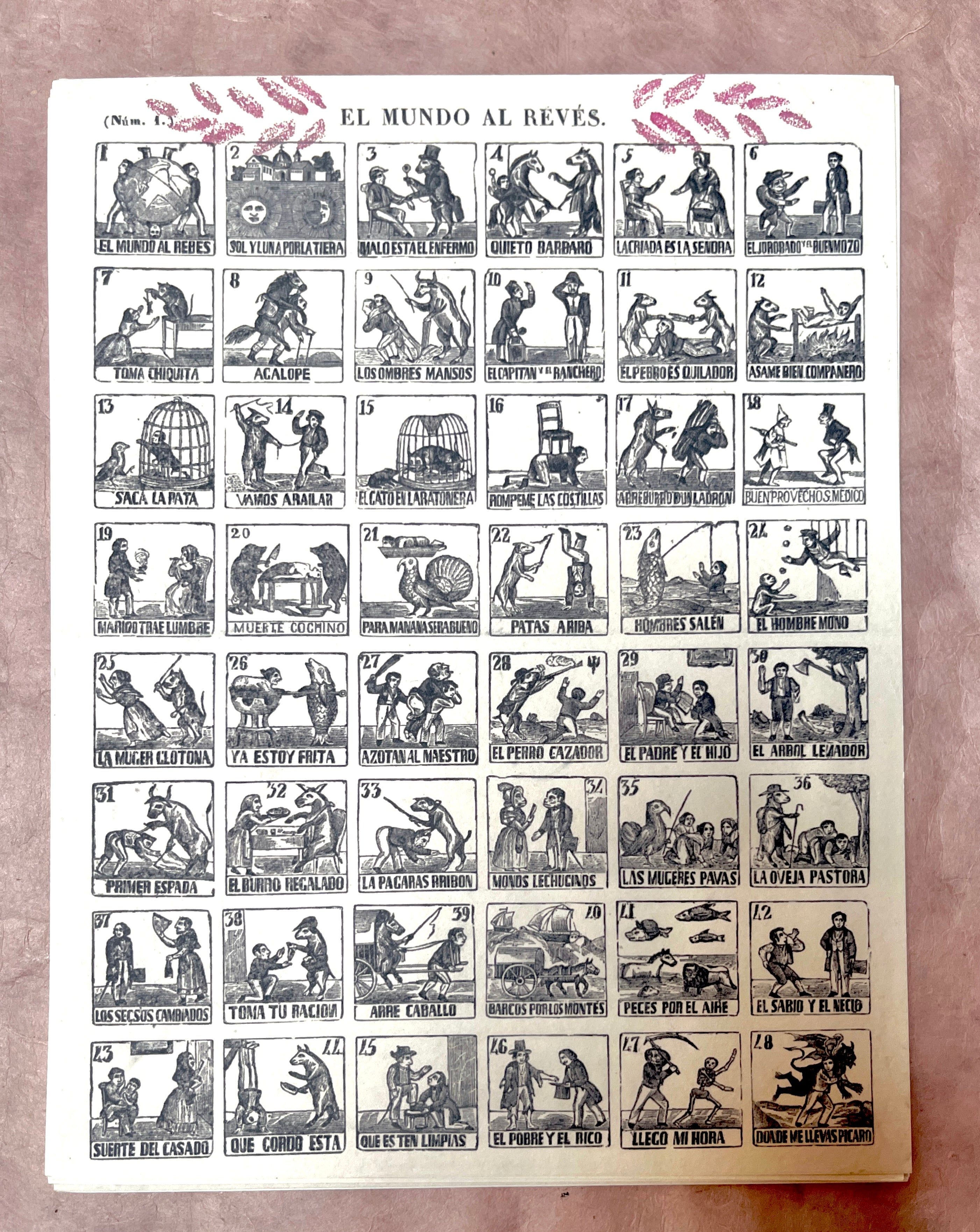 Antique Woodcut Broadside Print Series