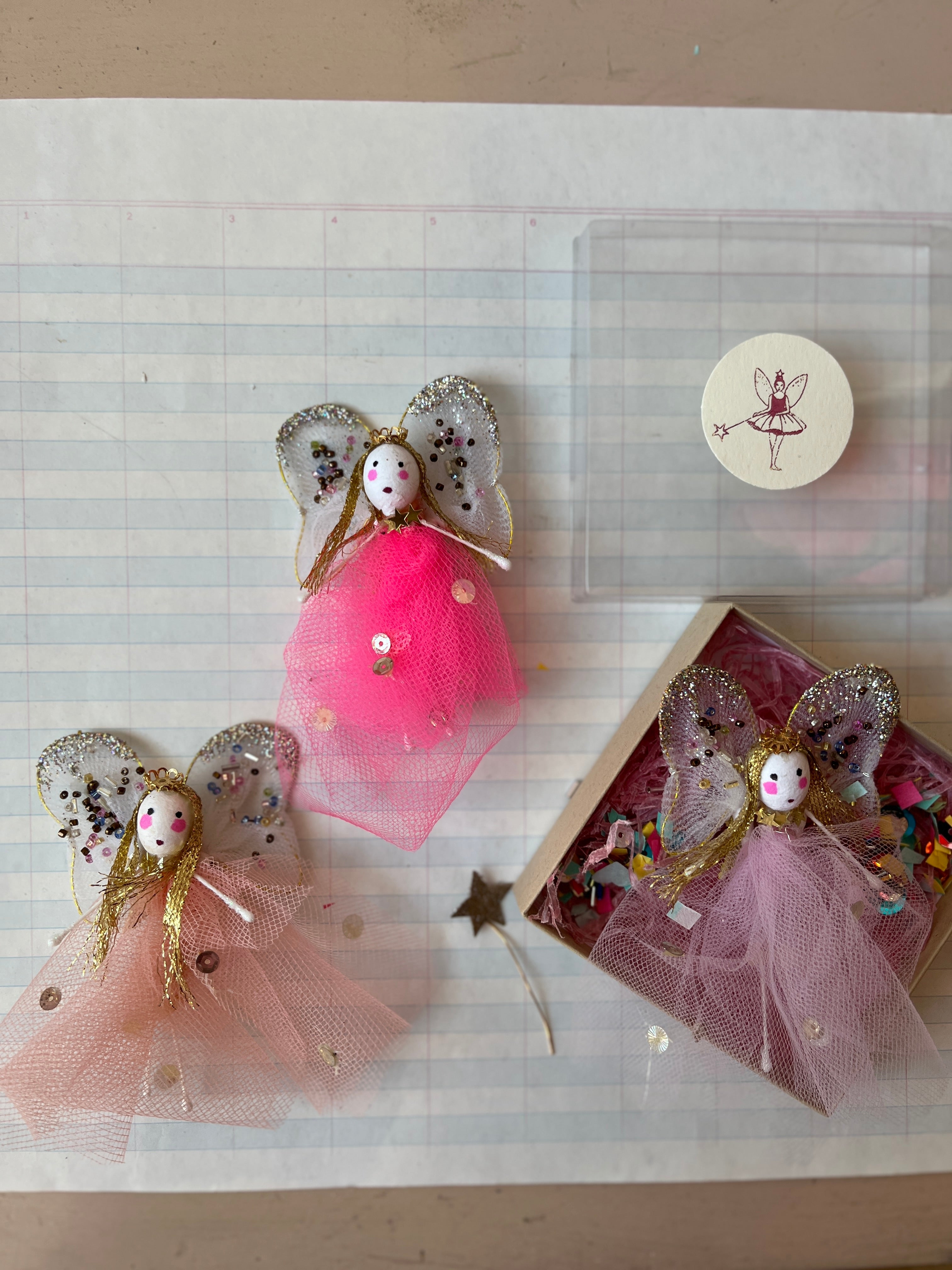 Spun Cotton Fairy Ornaments