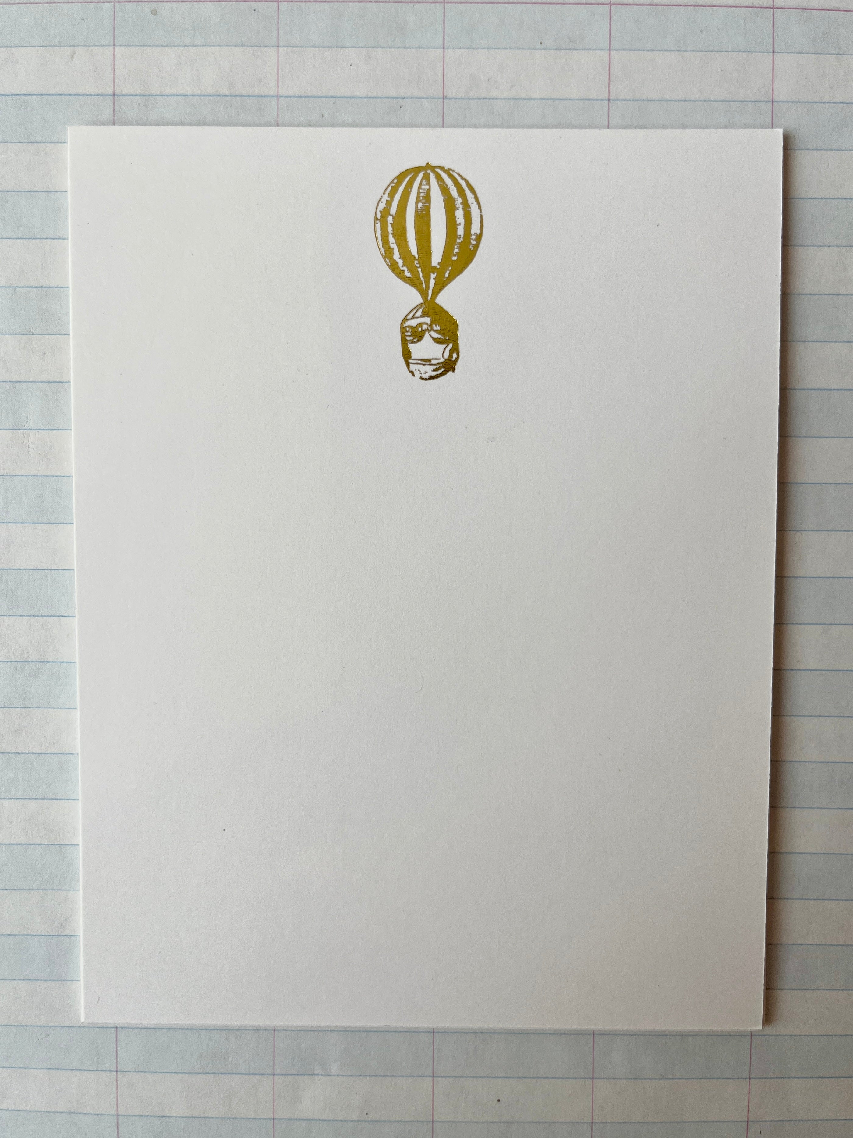 Hot Air Balloon Foil Pressed Stationery