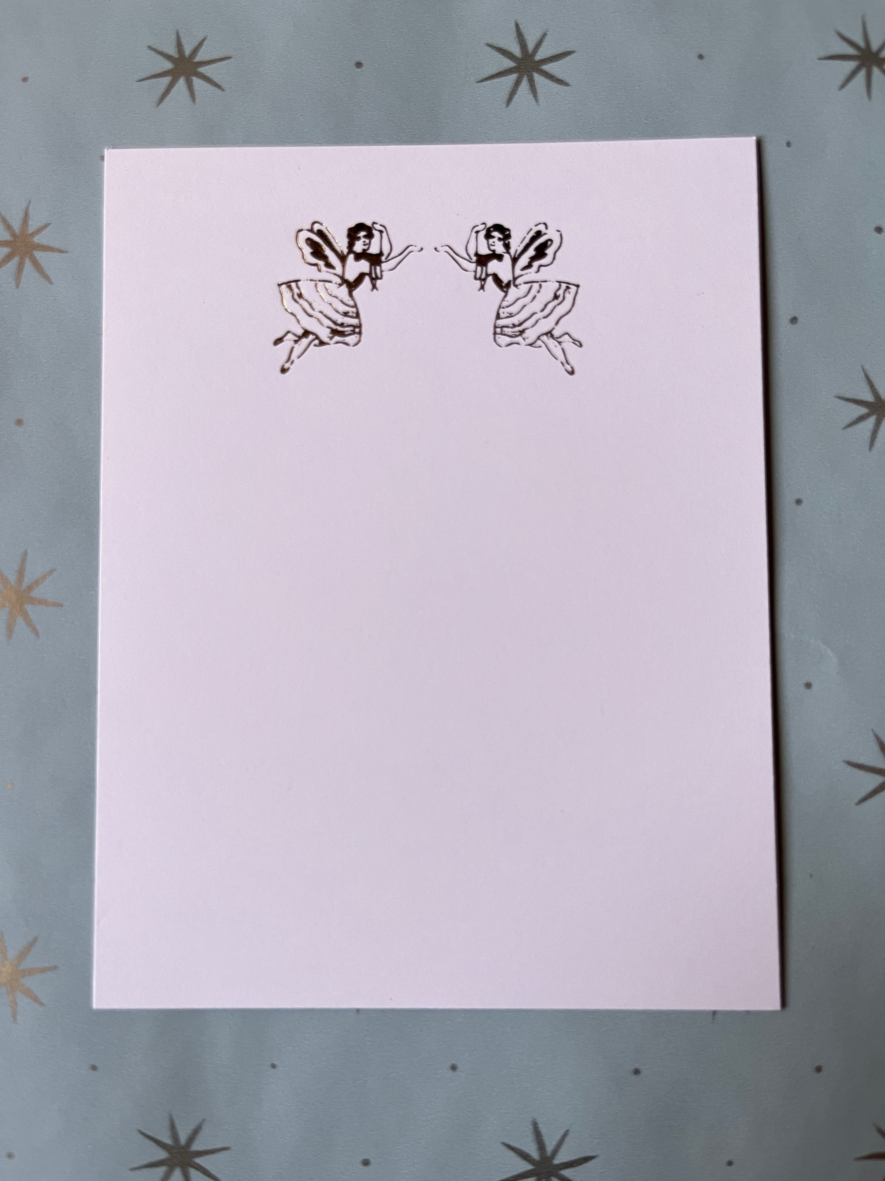 Foil-pressed Flying Fairies Notecards