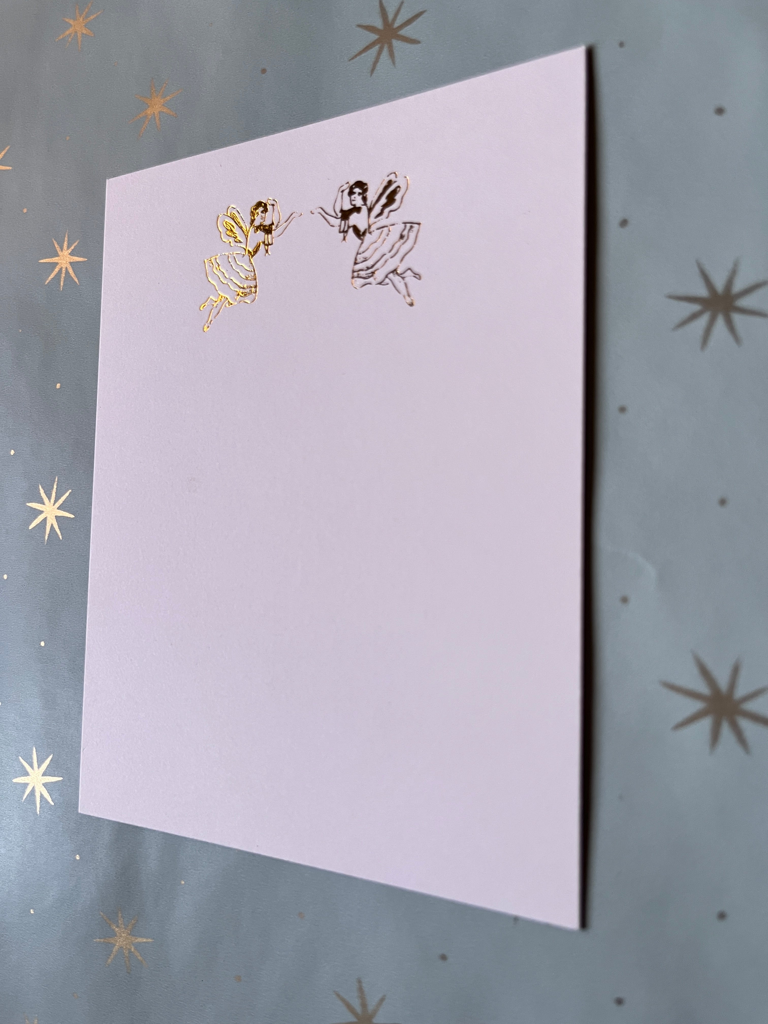 Foil-pressed Flying Fairies Notecards