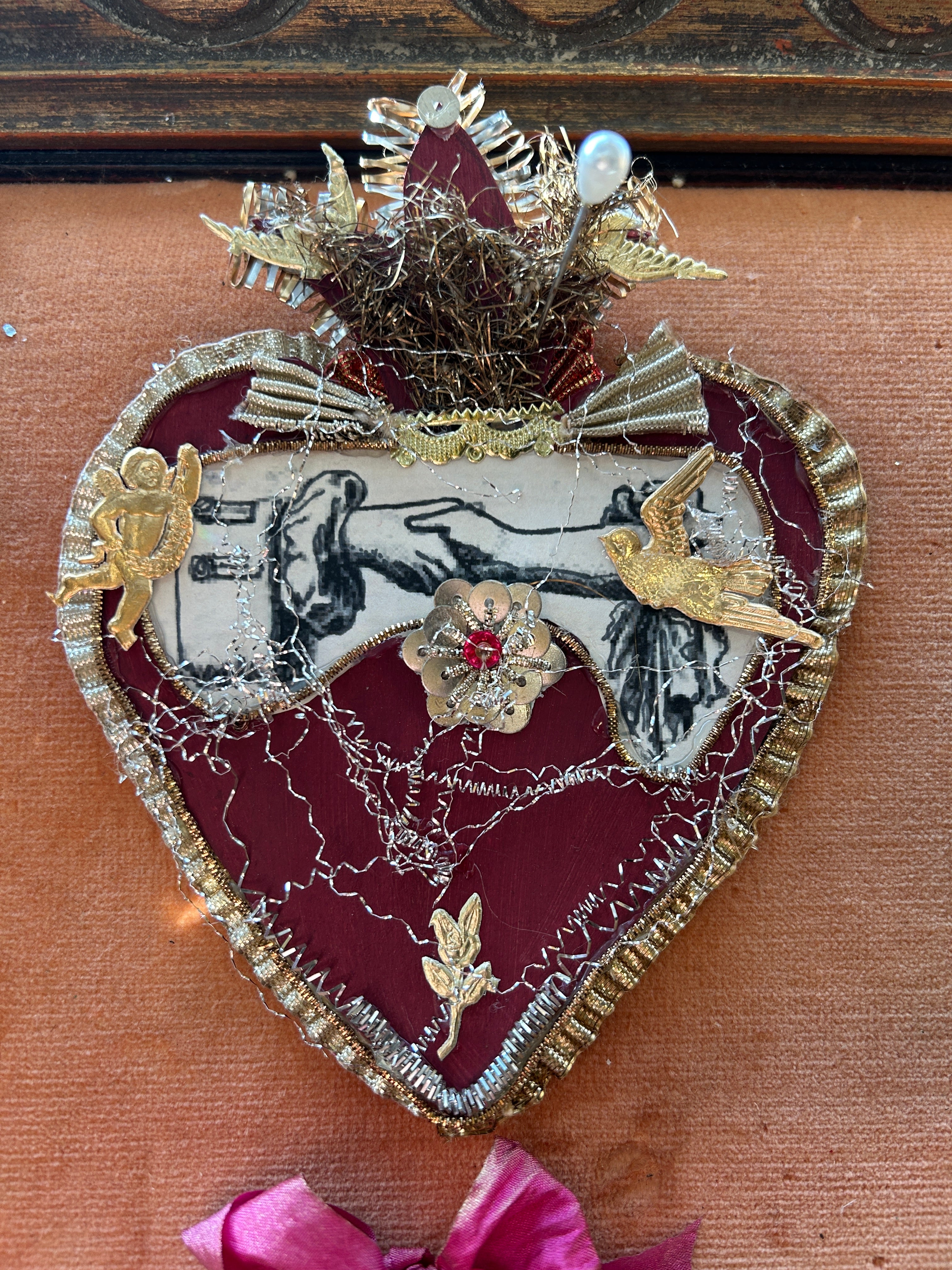 Handmade Reliquary Wall Hanging Work of Art
