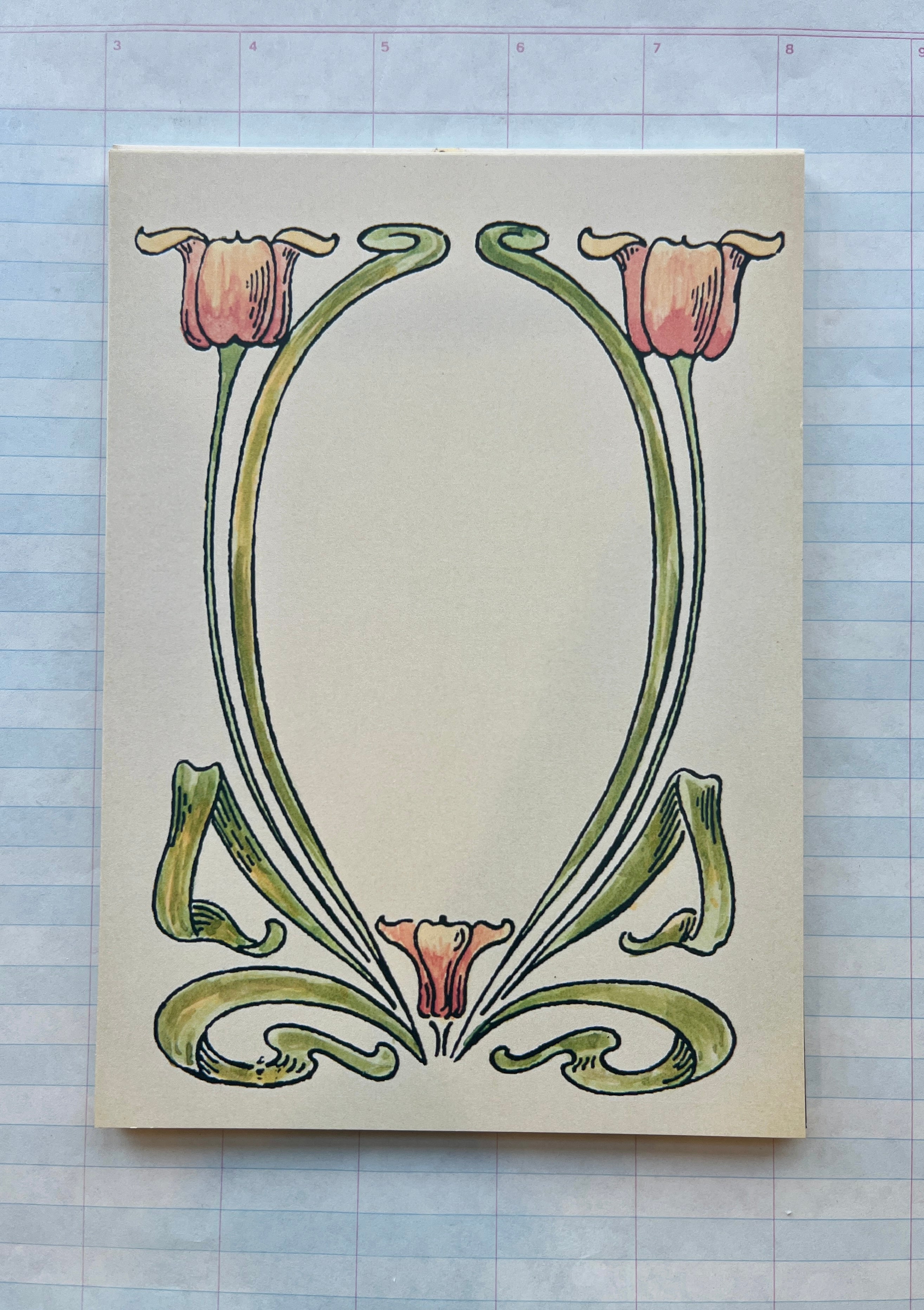 Nouveau Floral Frames Stationery Set
