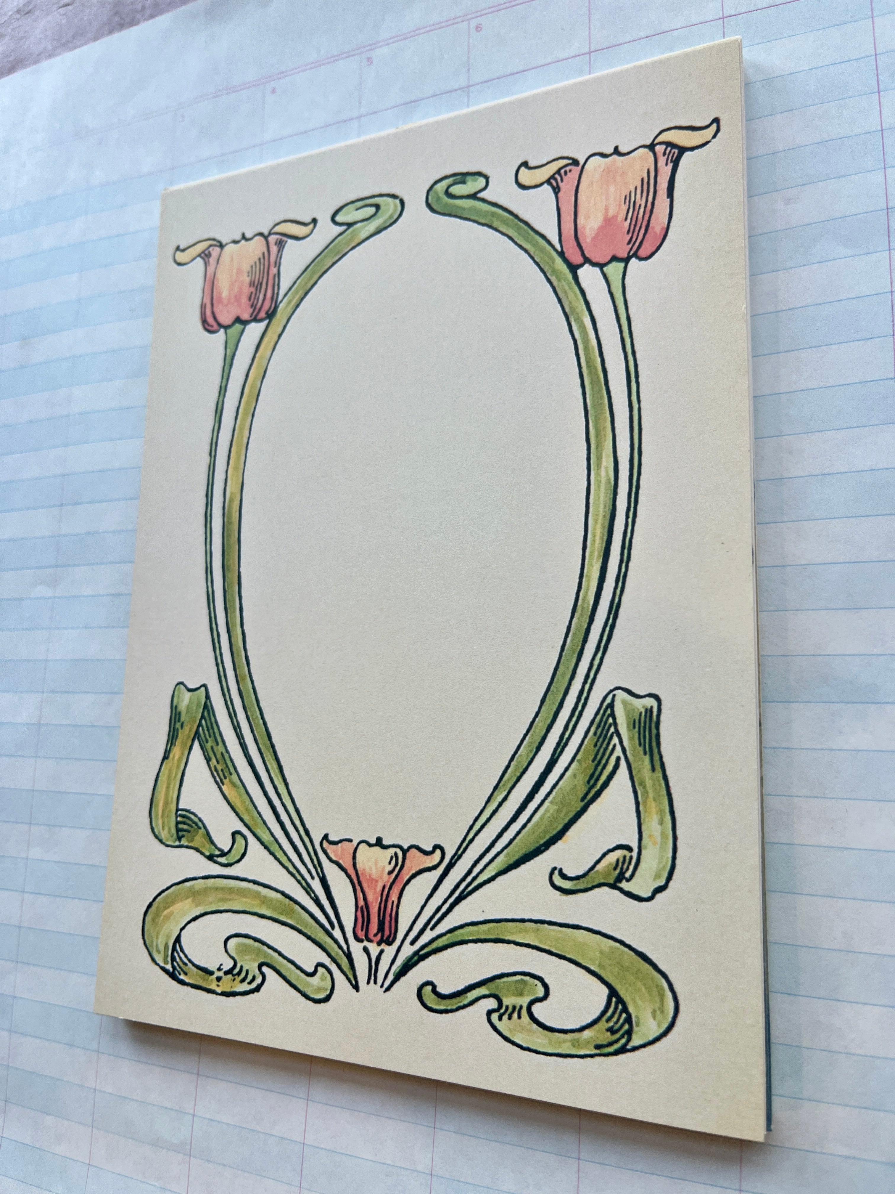 Nouveau Floral Frames Stationery Set