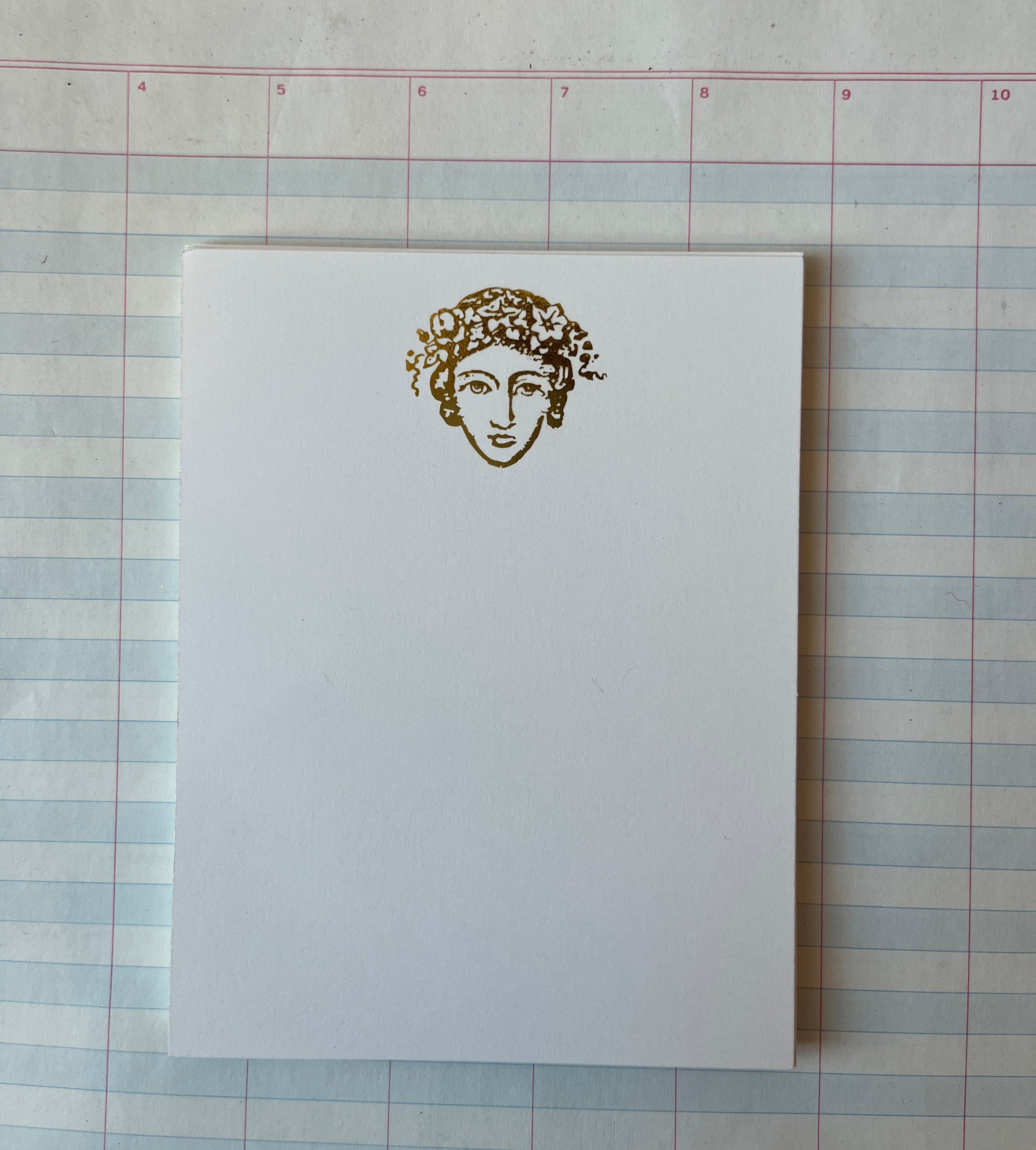 Flower Crown Lady Foil-pressed notecards