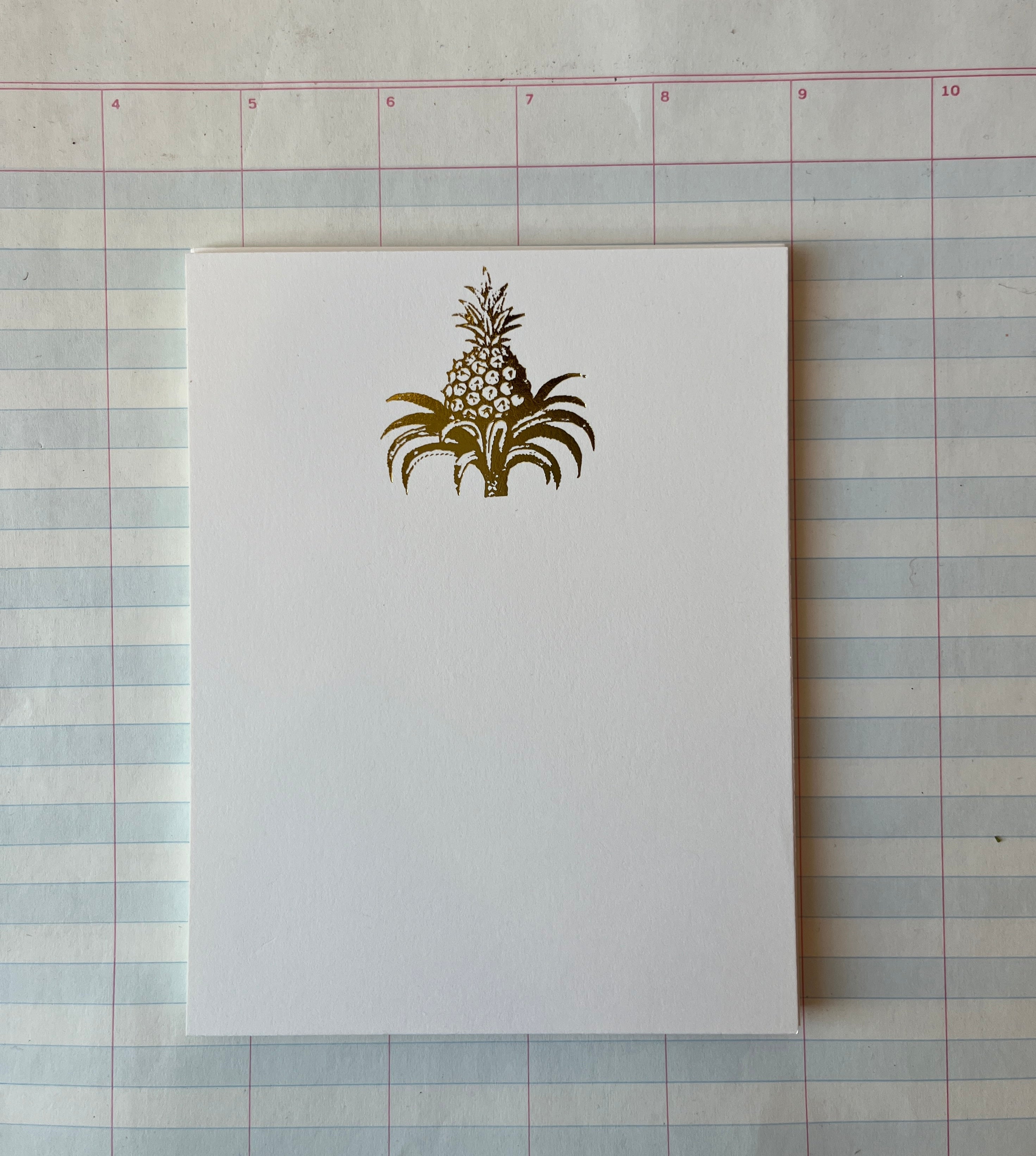 Pineapple Foil-pressed Notecards