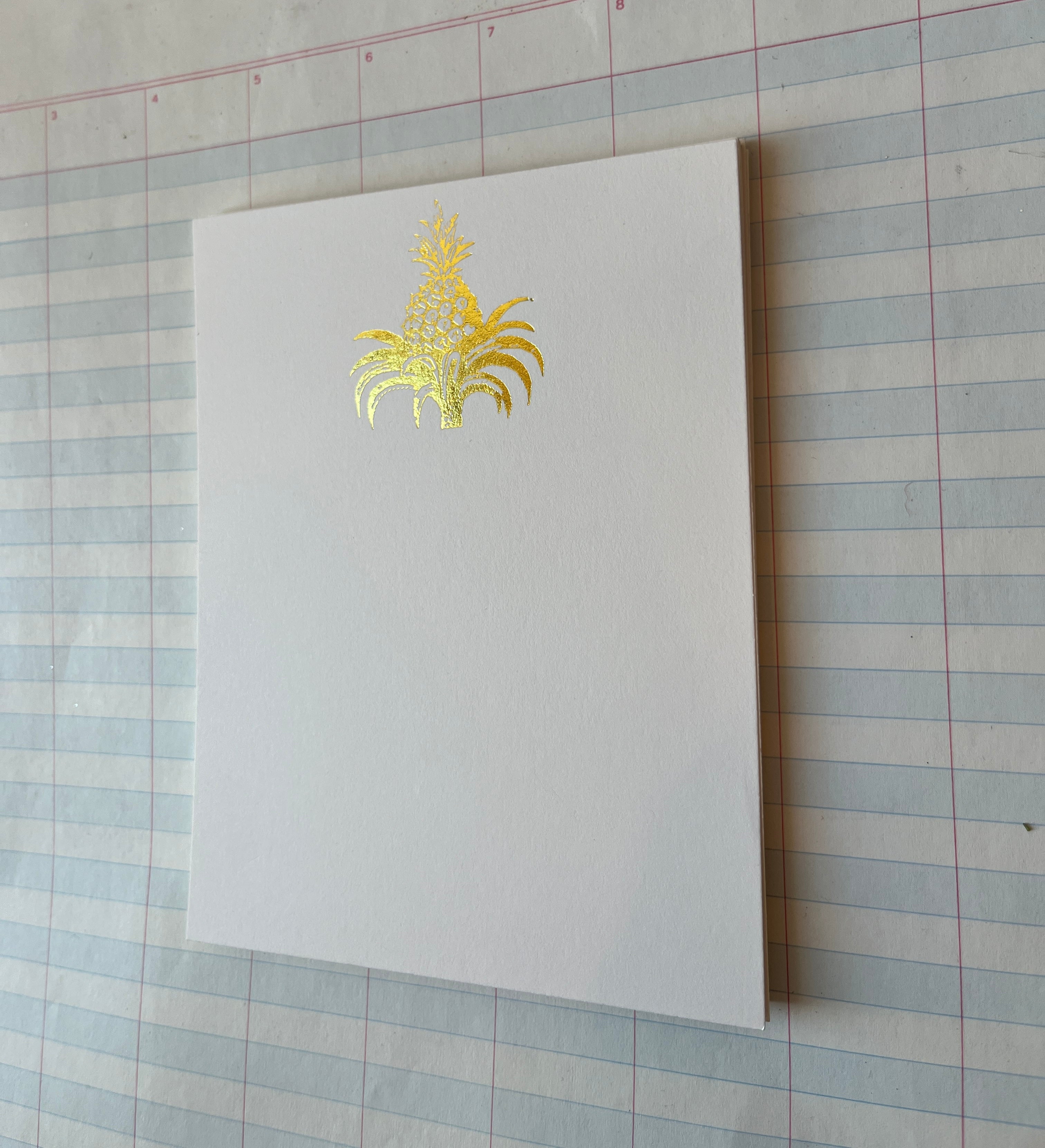 Pineapple Foil-pressed Notecards