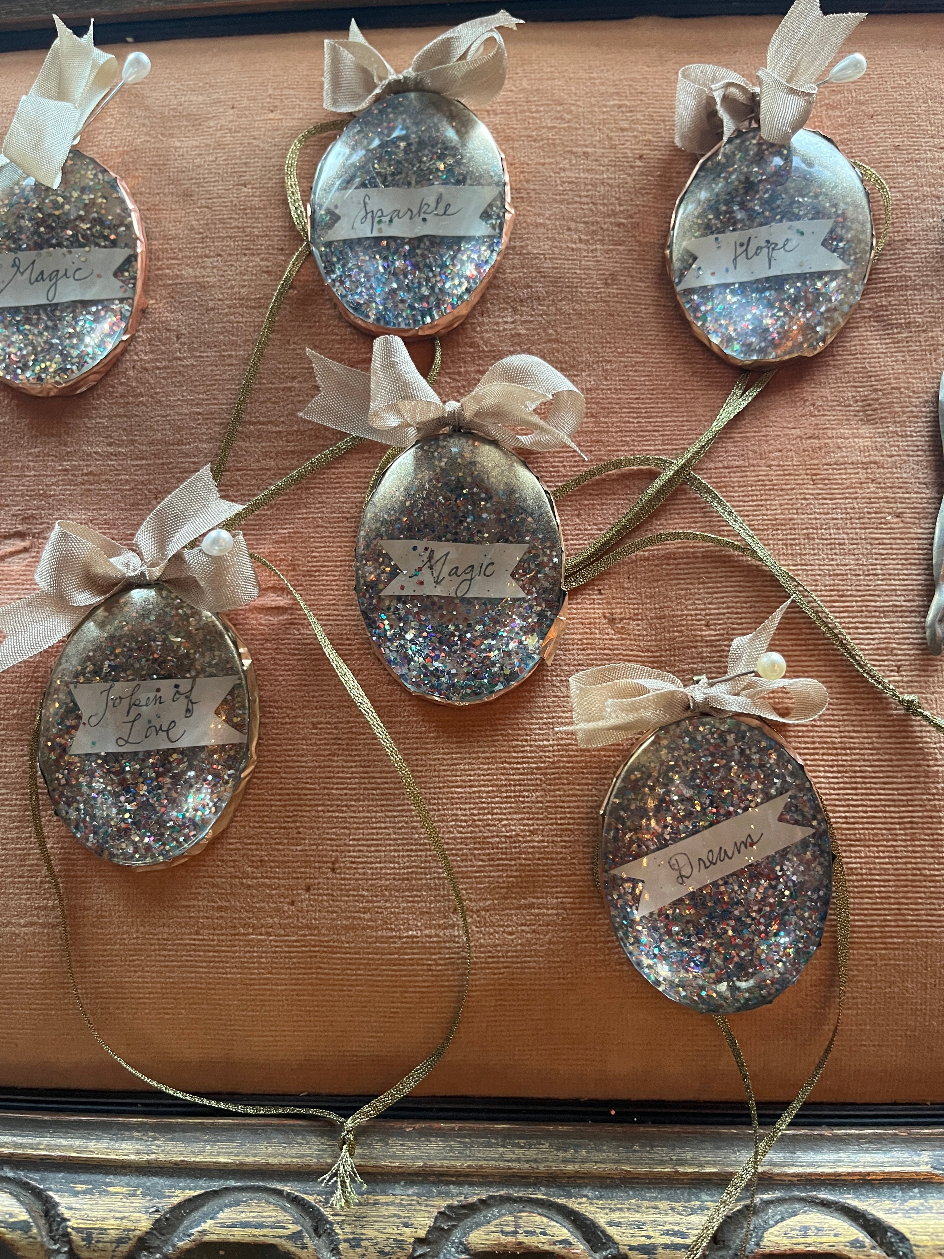 Glitter Dome Reliquary Ornaments