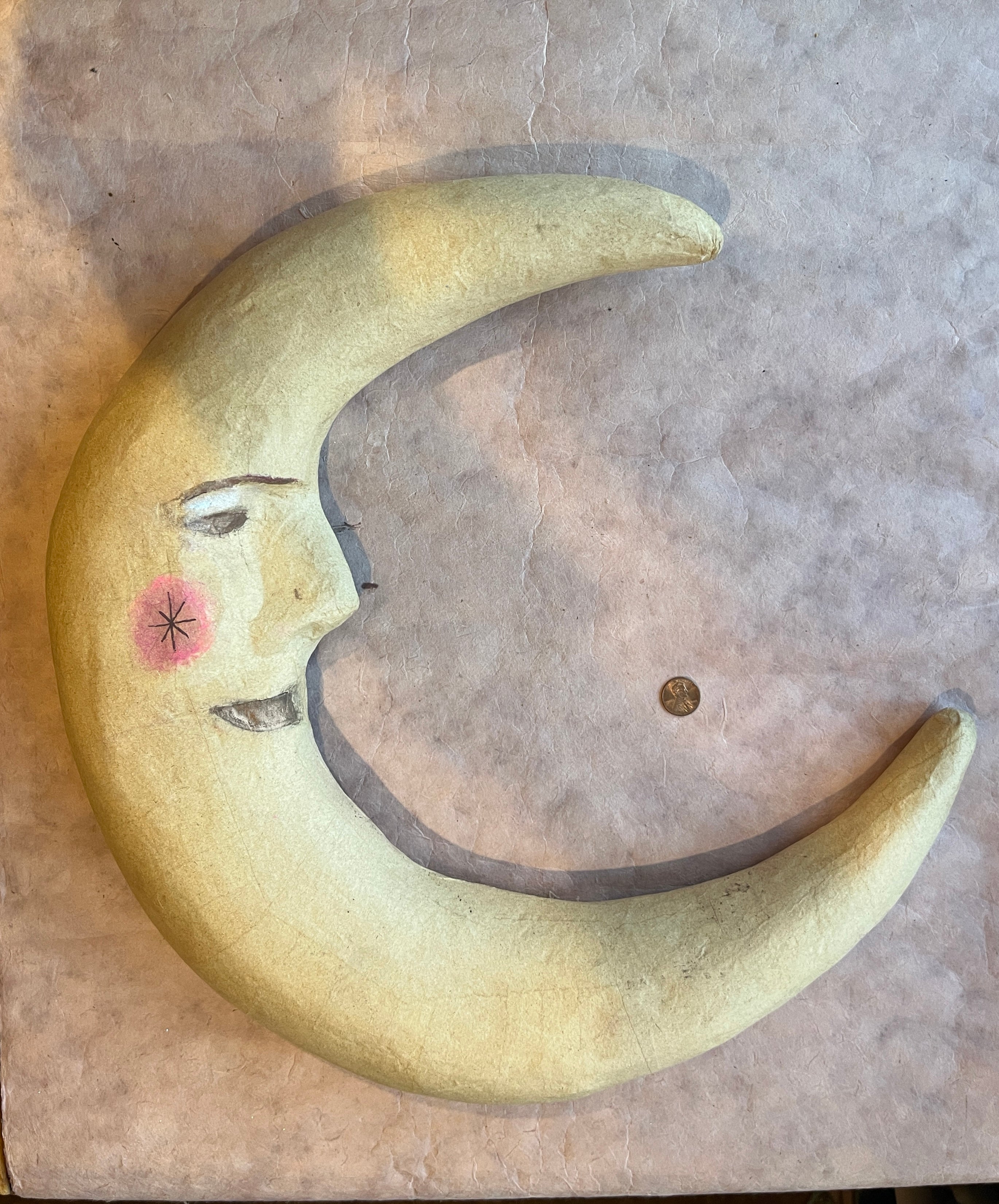 Paper Mache Decorated Moon Man - PARCEL