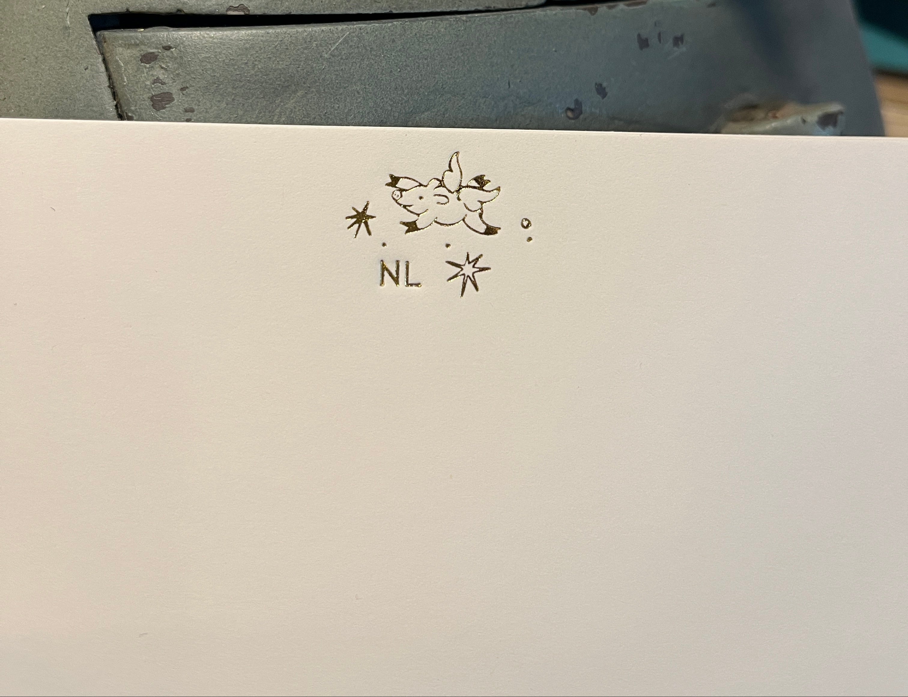 When Pigs Fly Foil-pressed Personalized Notecards - PARCEL