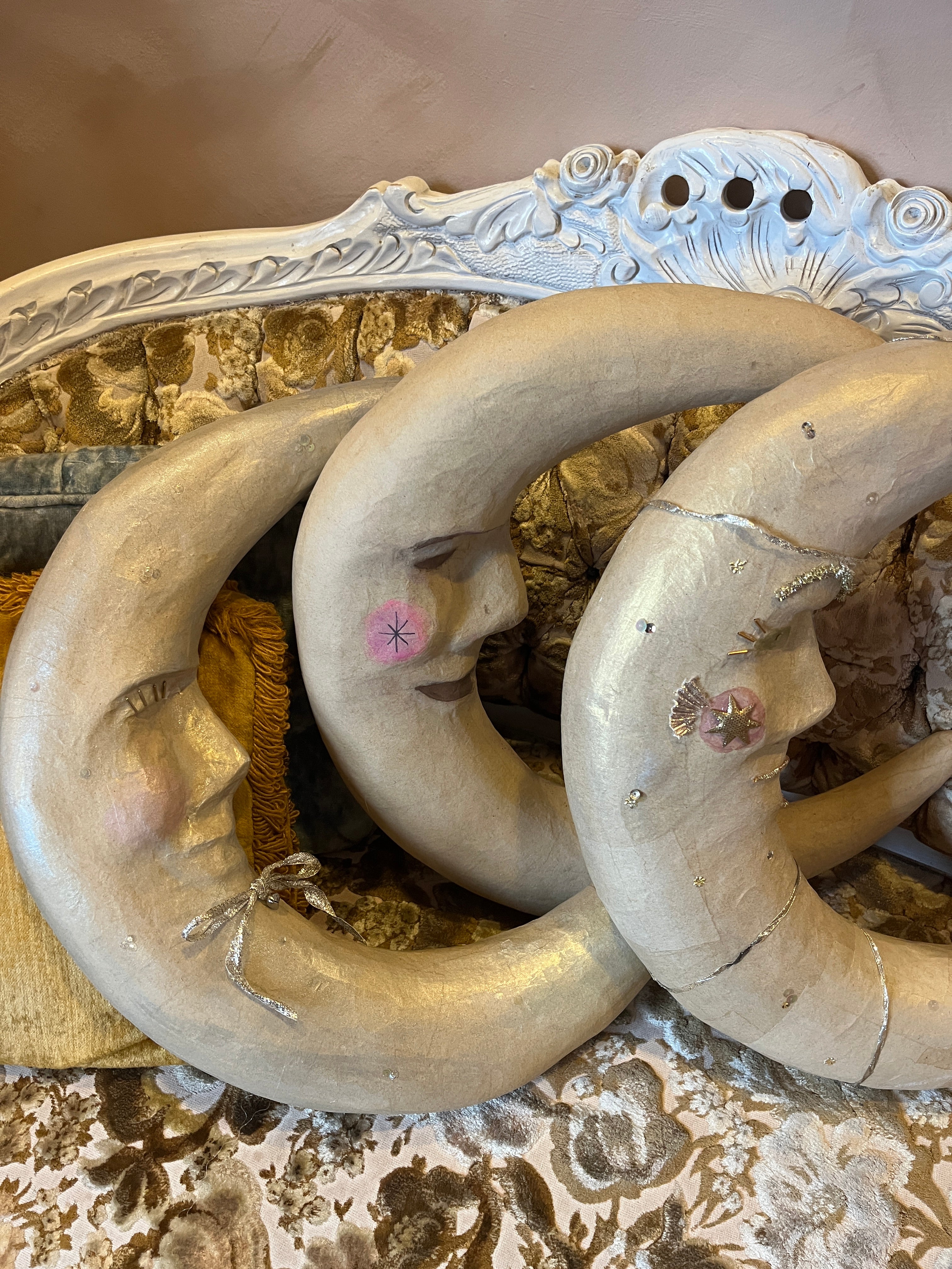 Paper Mache Decorated Moon Man - PARCEL