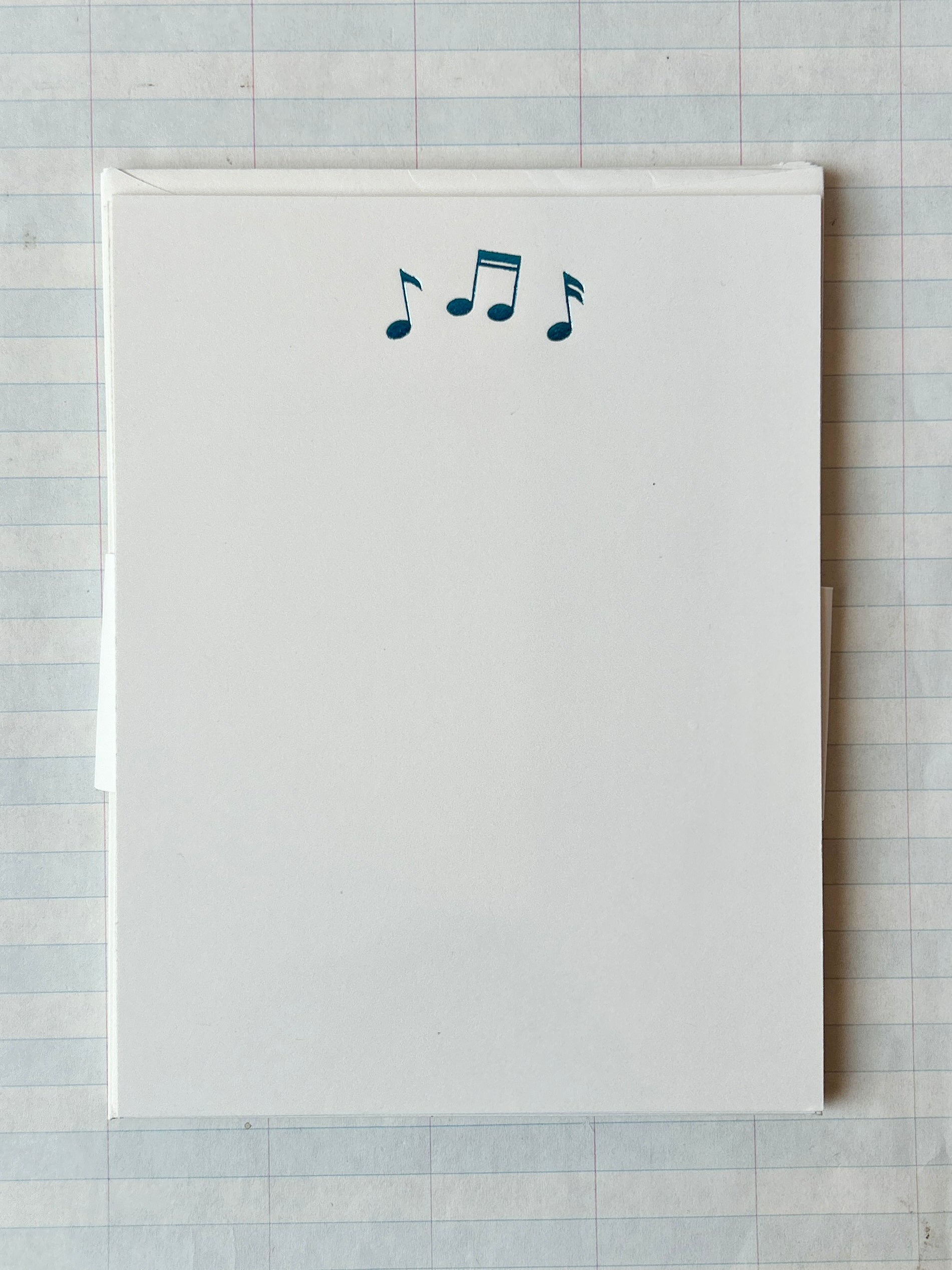 Music Notes Foil Pressed Stationery