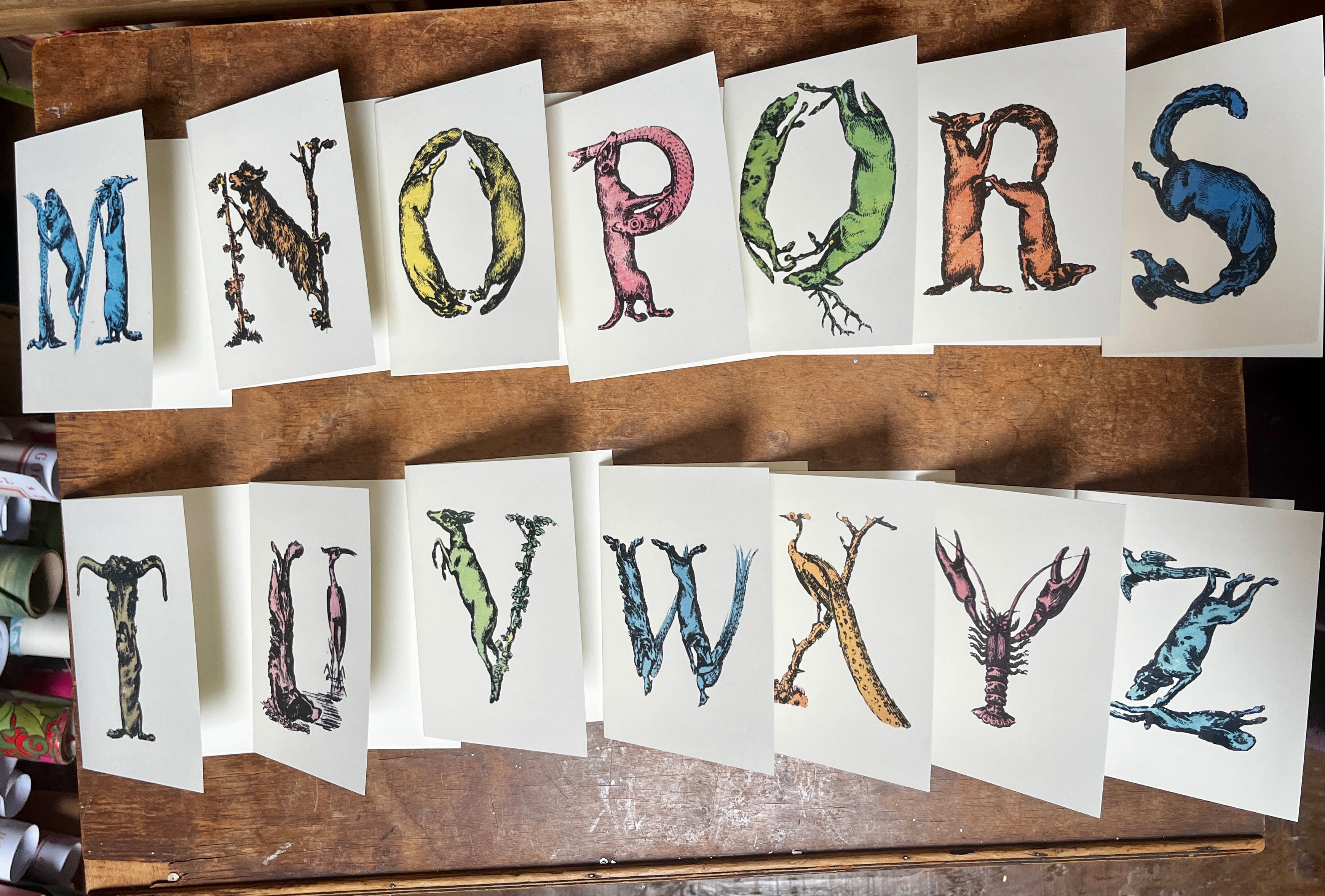 Silly Animal Monogram Cards
