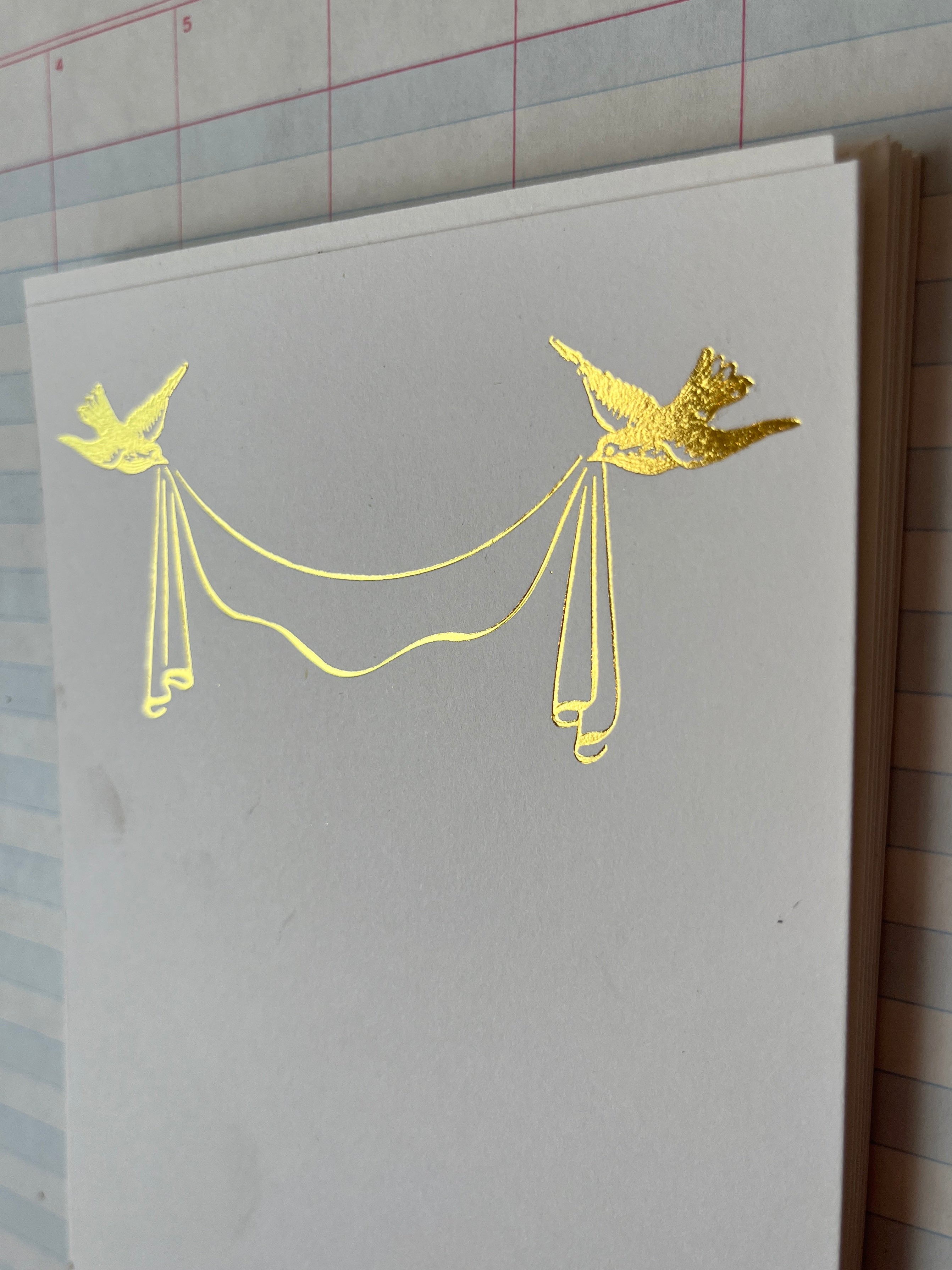 Bird Bunting Foil Pressed Notecards