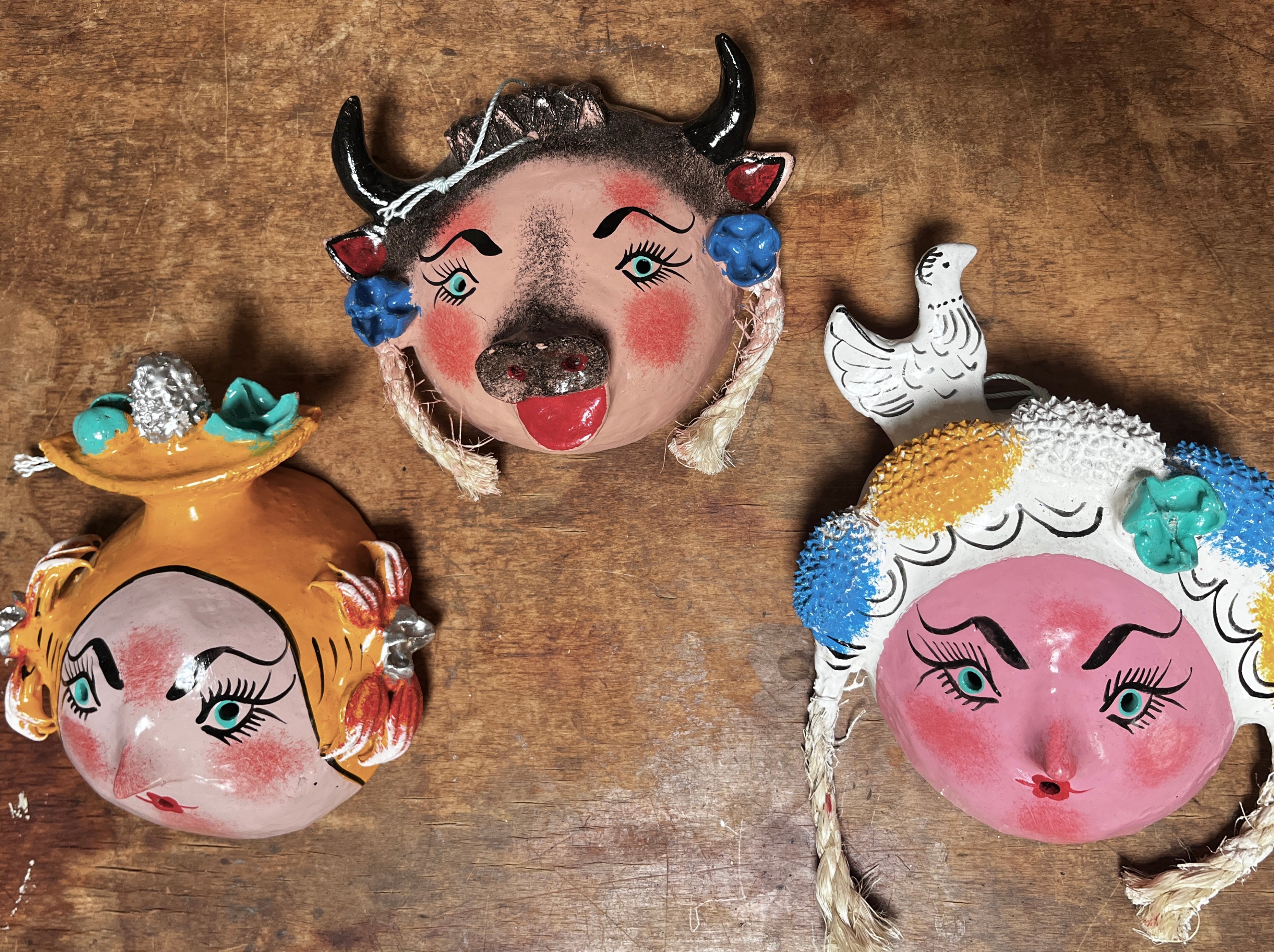 Handmade Mexican Coconut Masks - Silly Ladies
