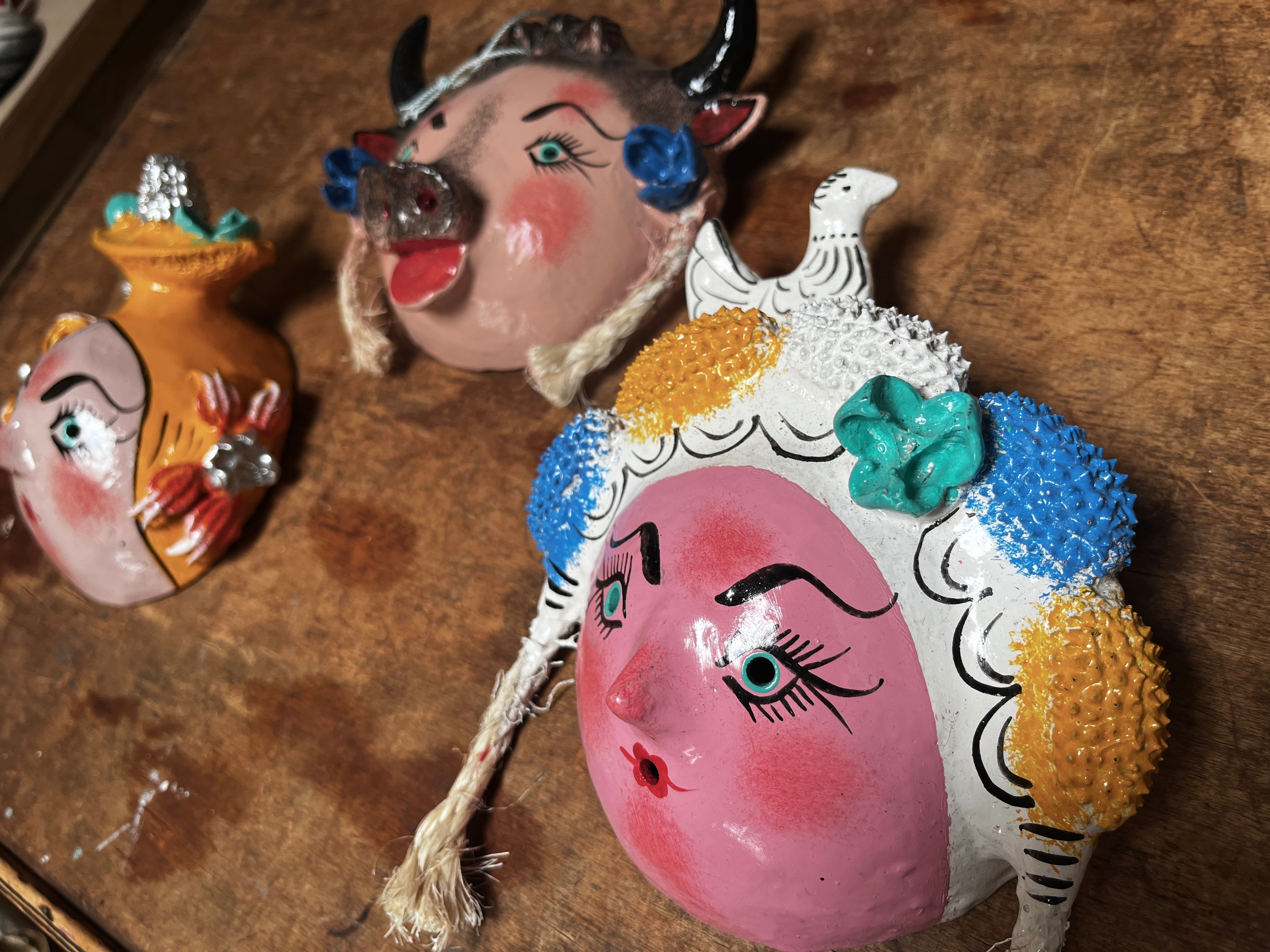 Handmade Mexican Coconut Masks - Silly Ladies