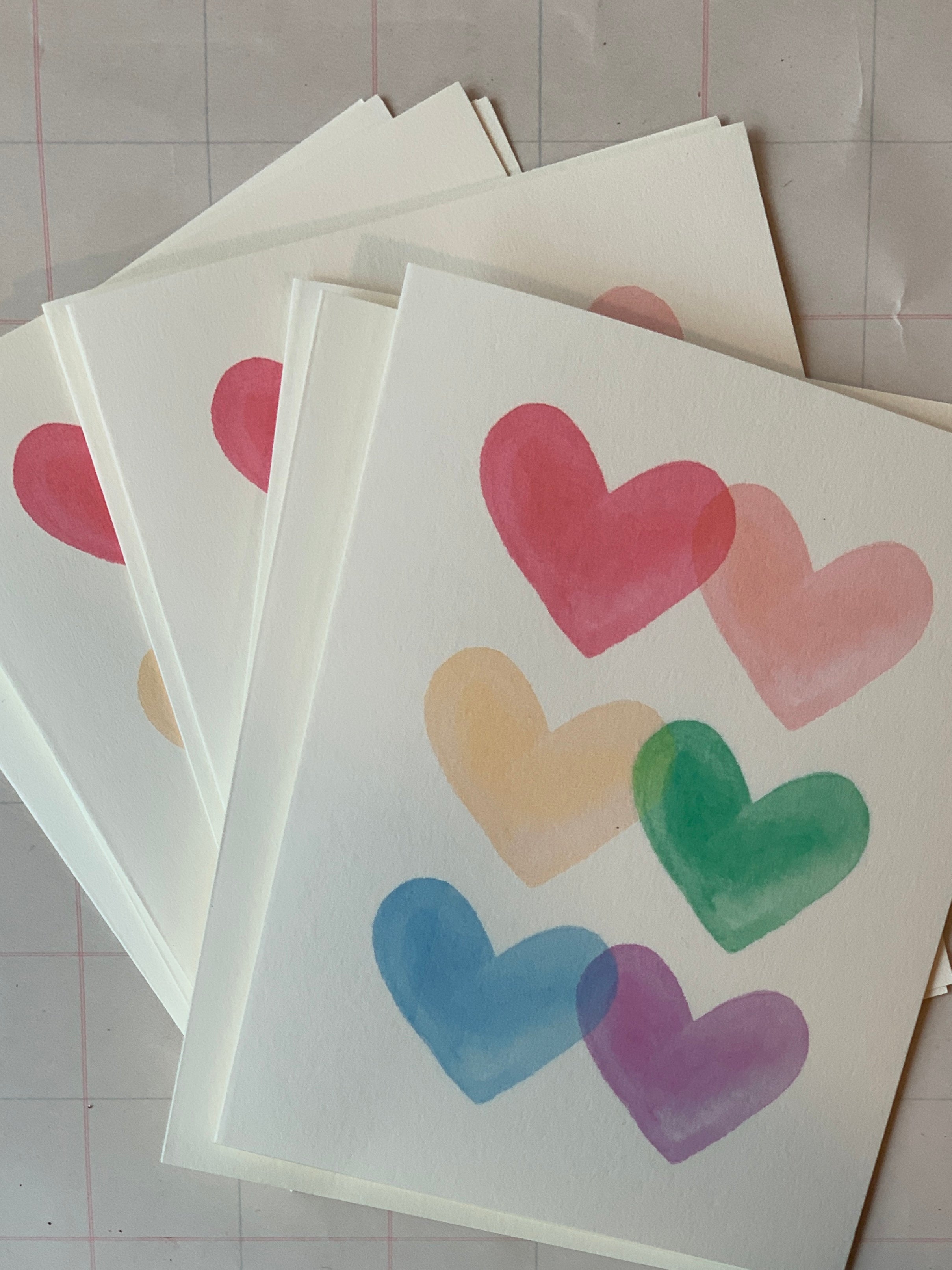 Rainbow of Hearts Notecards