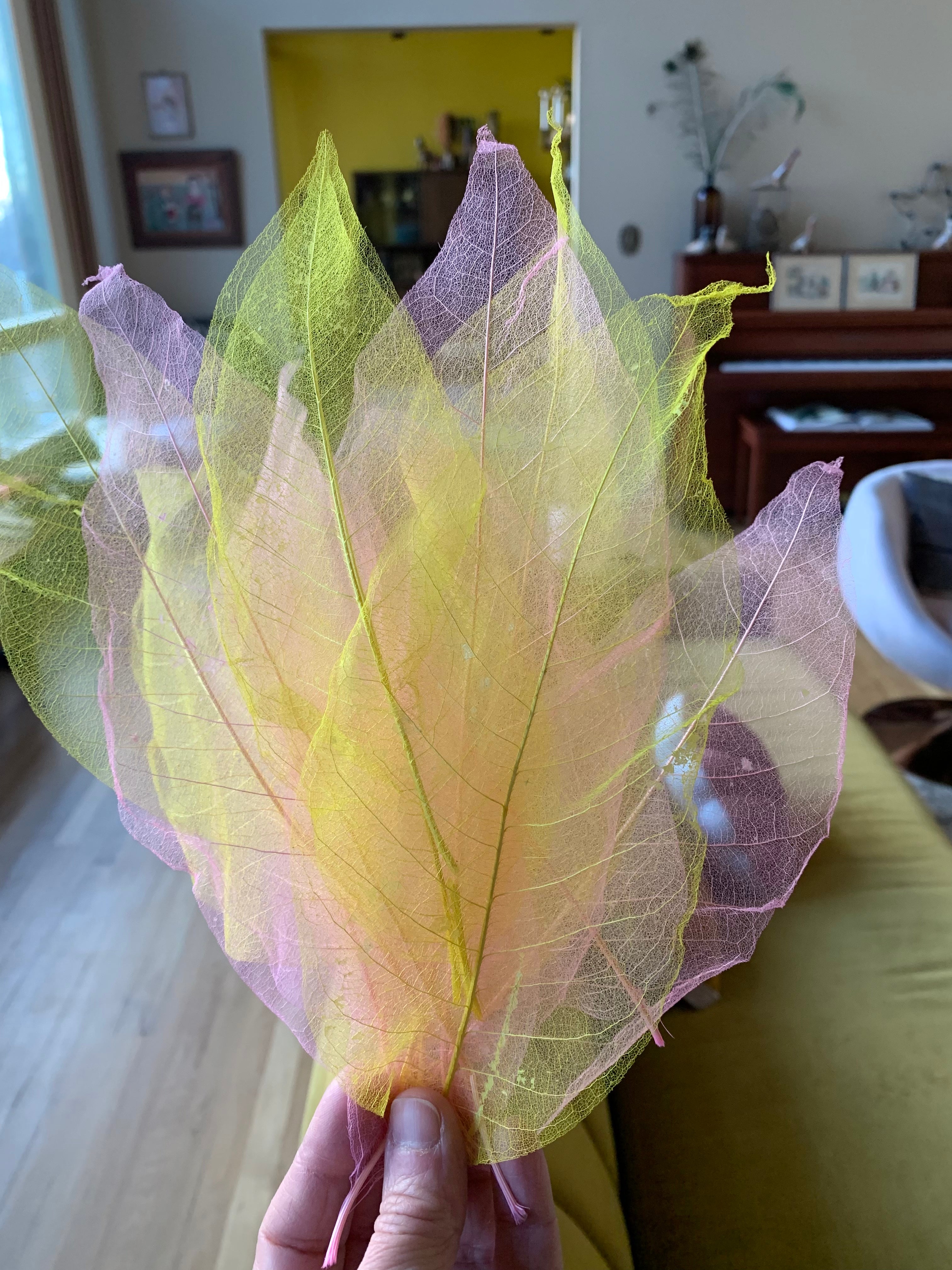 Sheer Hand-Dyed Leaves