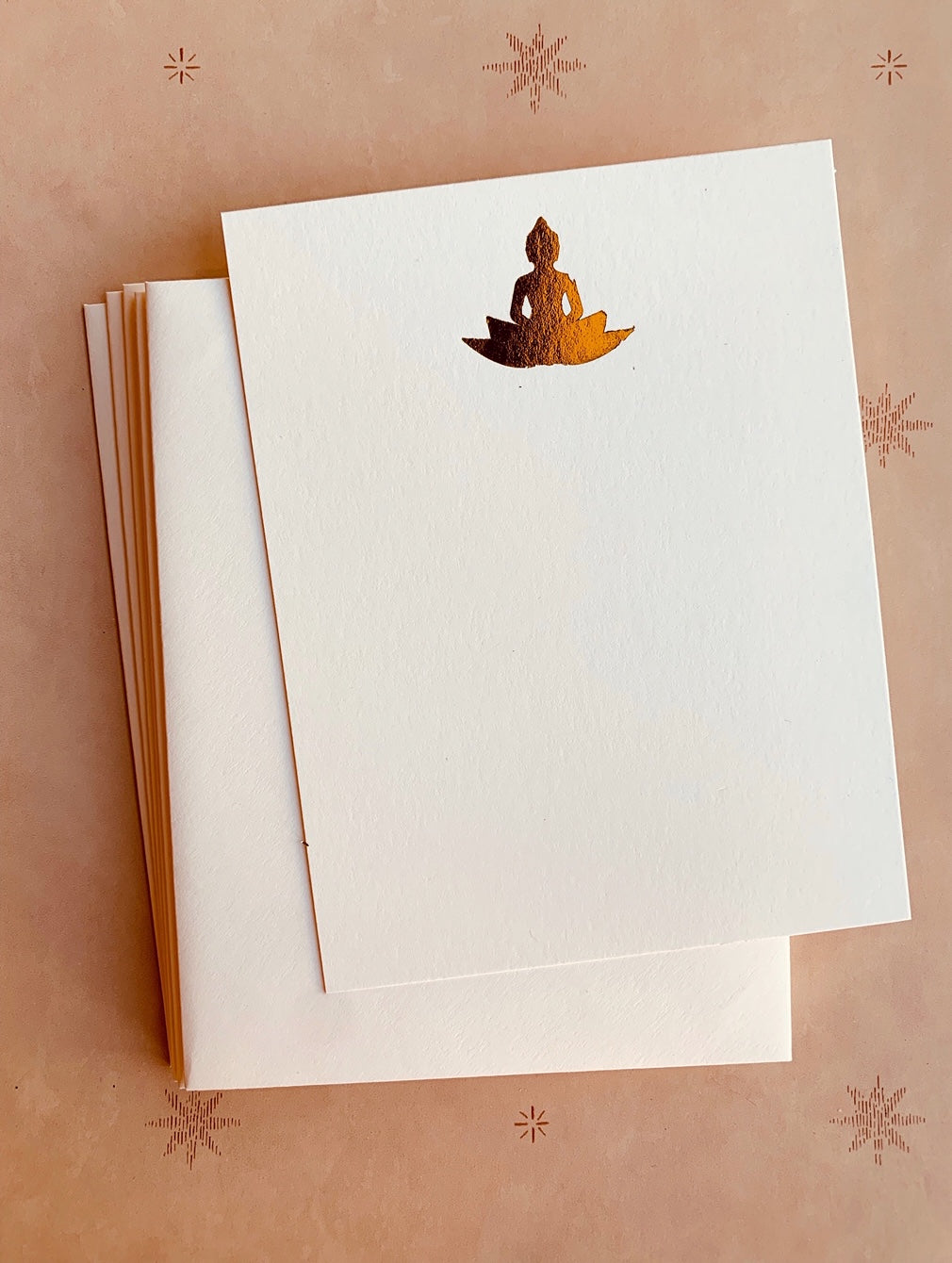Buddha on Lotus Foil-pressed Notecards