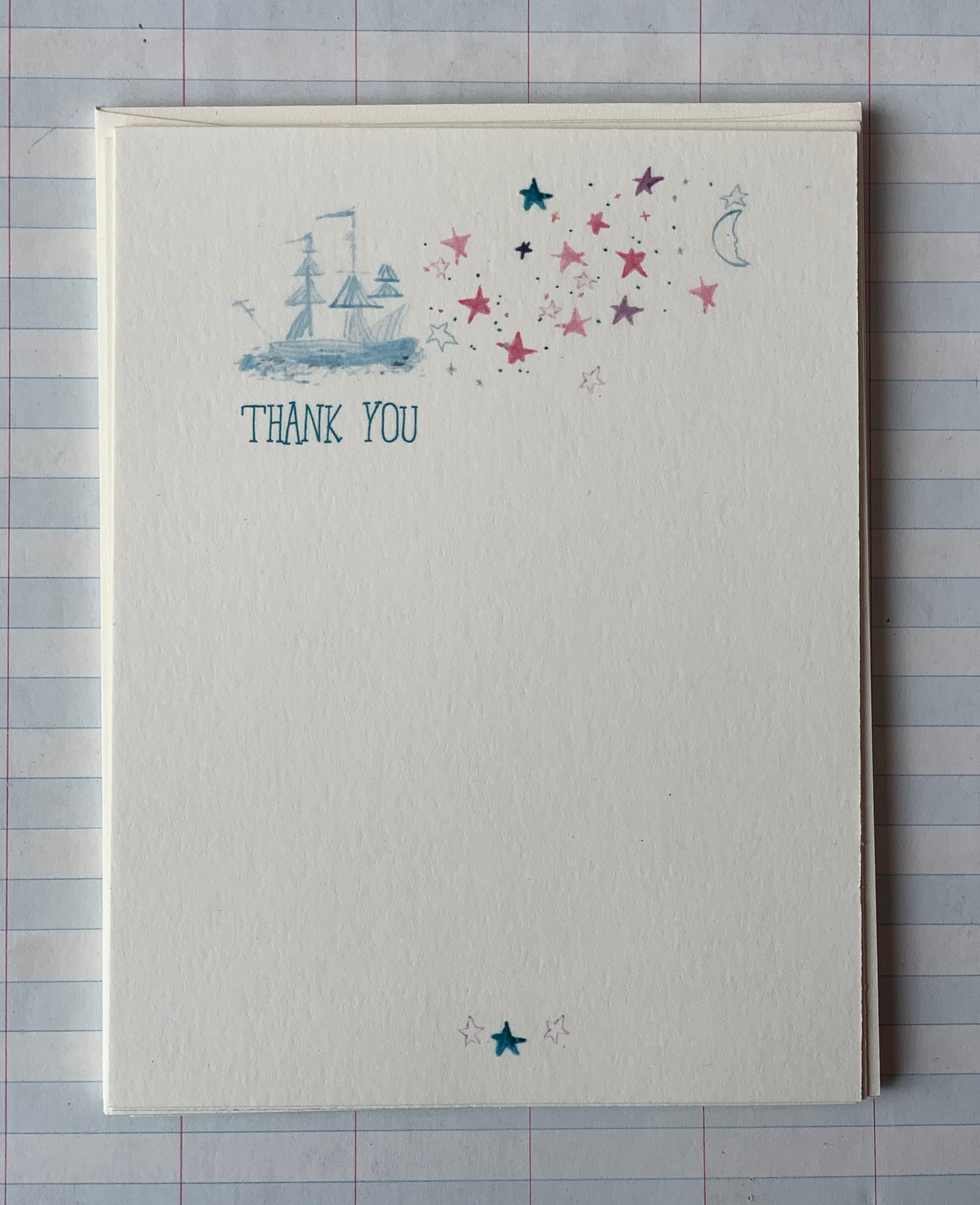 Sail Away in the Night Thank You Notecards