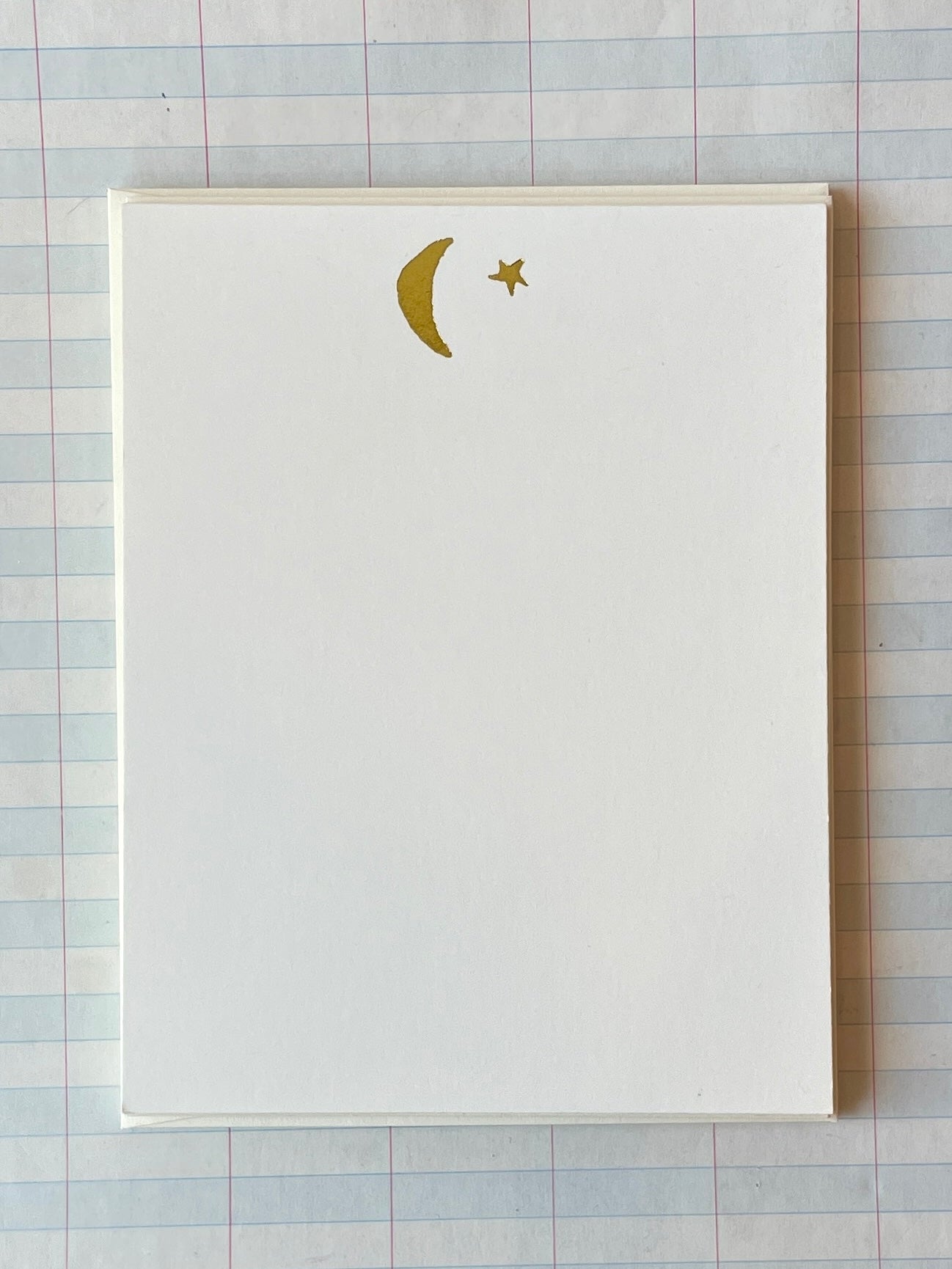 Crescent Moon and Star Foil Pressed Stationery