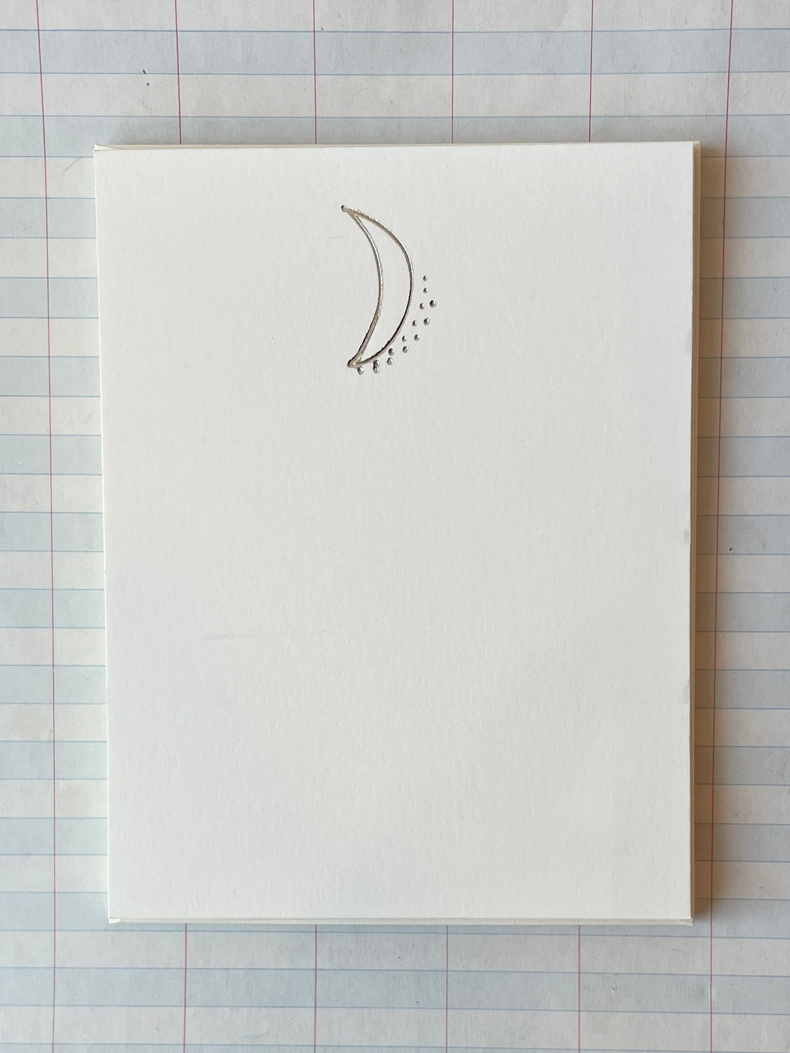 Crescent Moon and Speckles Foil Pressed Stationery