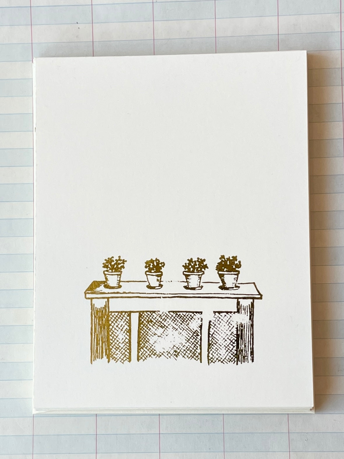Potted Plants Foil Pressed Stationery