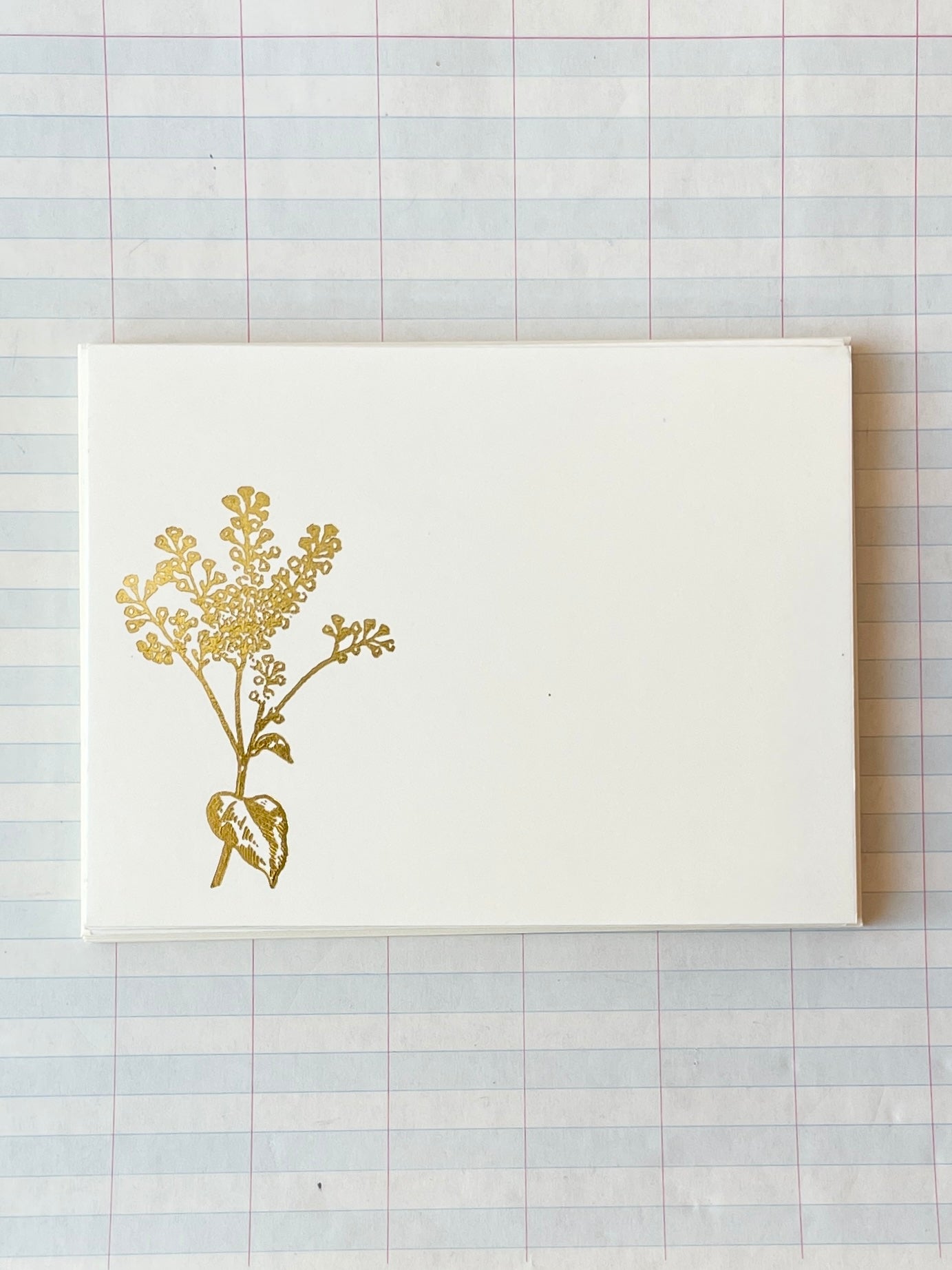 Floral Spray Foil Pressed Stationery Large or Small - PARCEL