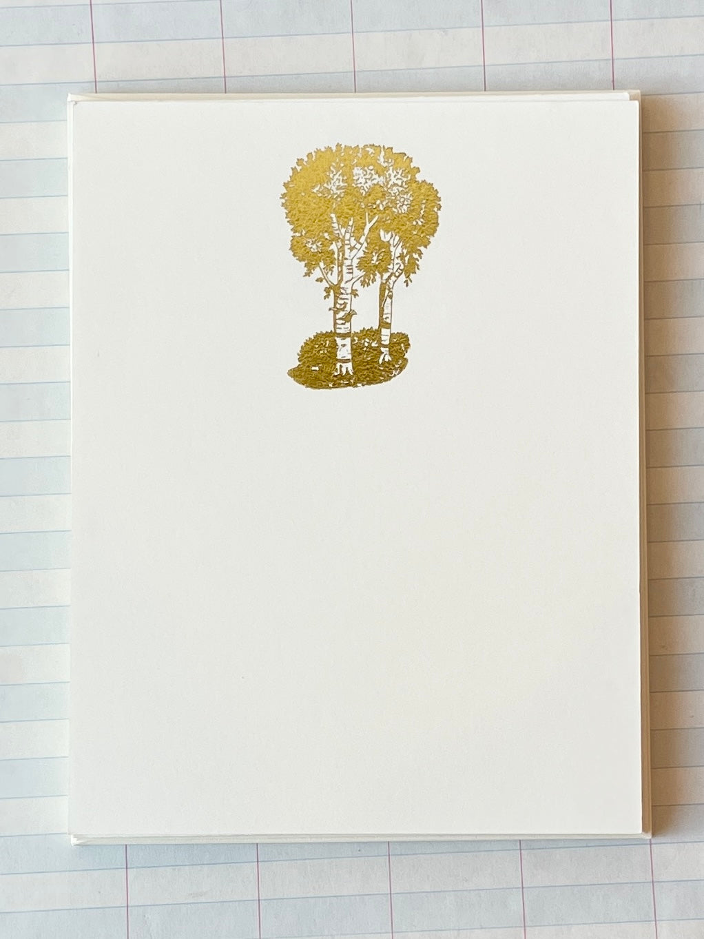 Pair of Birch Trees Foil Pressed Stationery